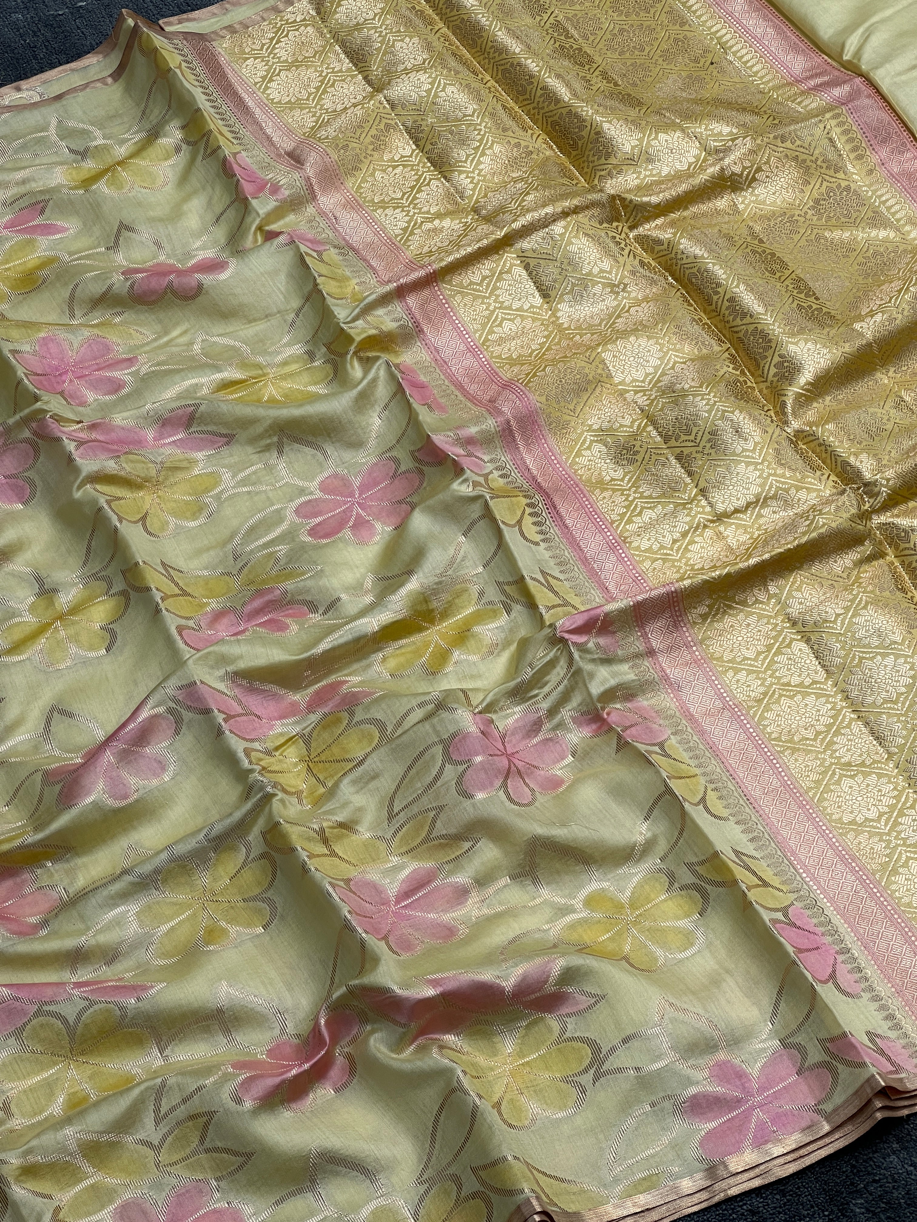 Borderless Pure Mango Silk Saree