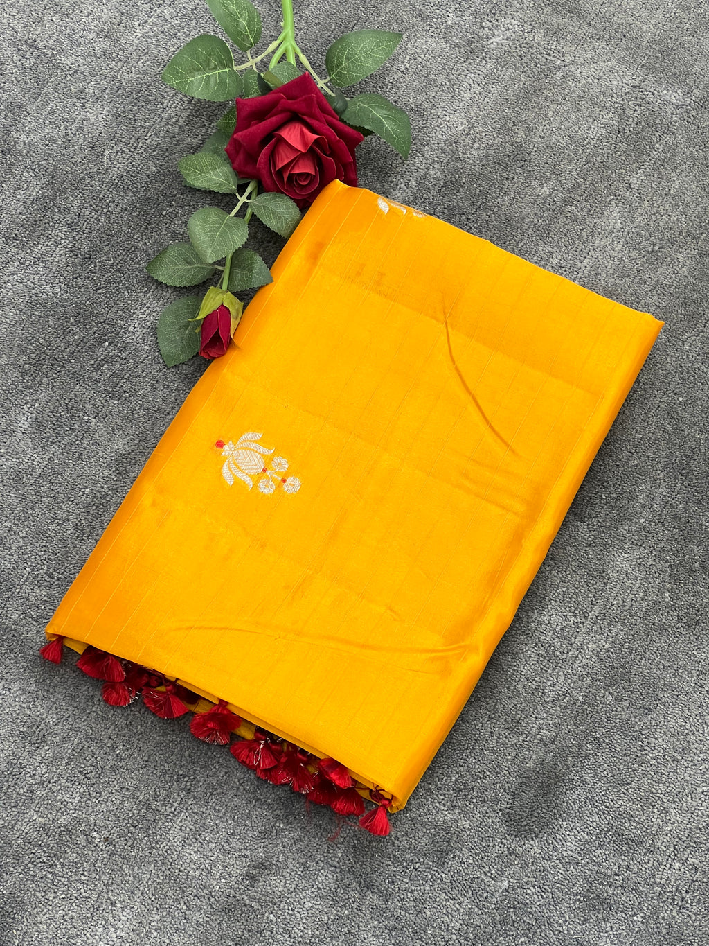 Golden Hue Pure Mango Silk Banarasi saree