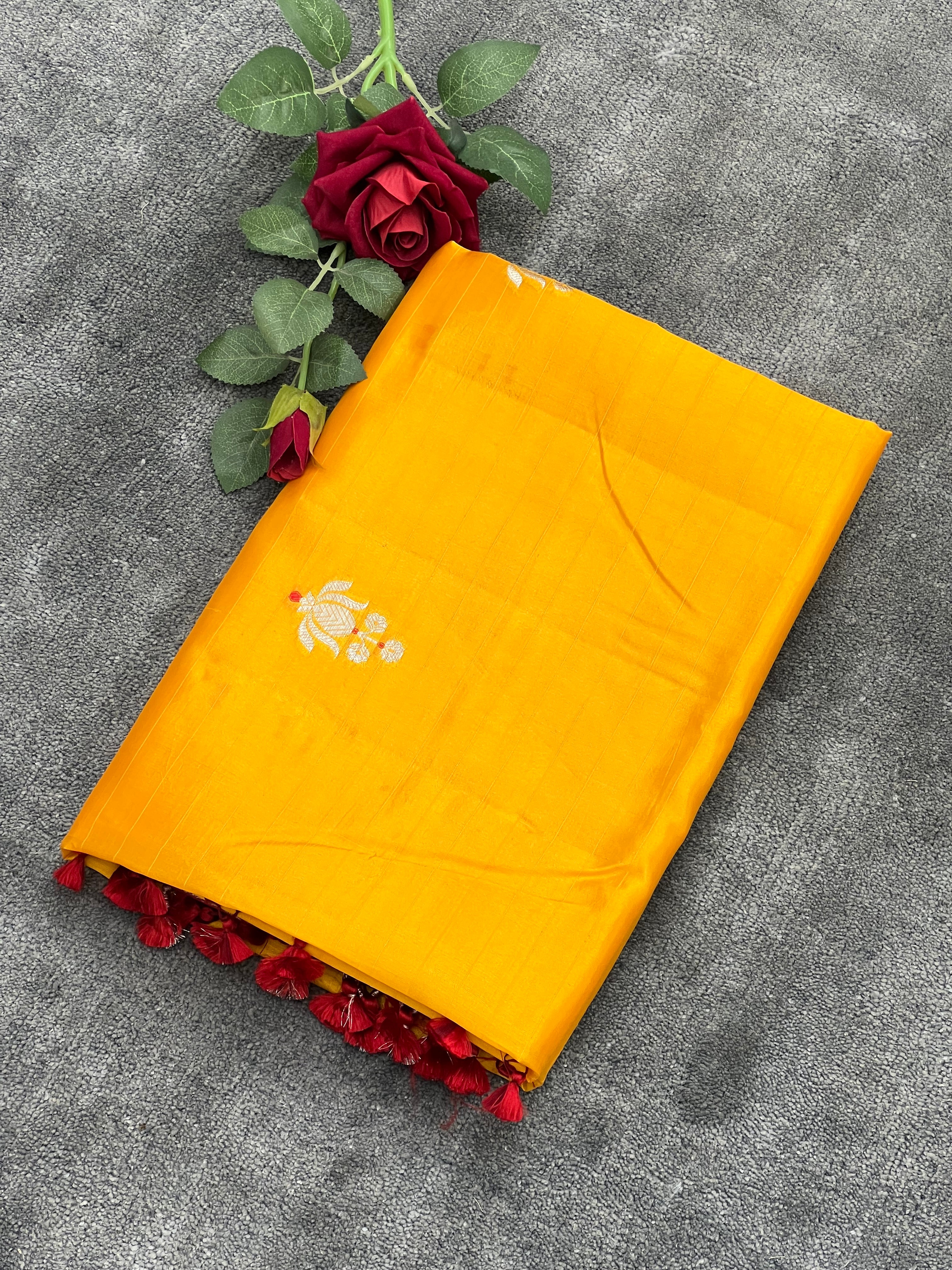 Golden Hue Pure Mango Silk Banarasi saree