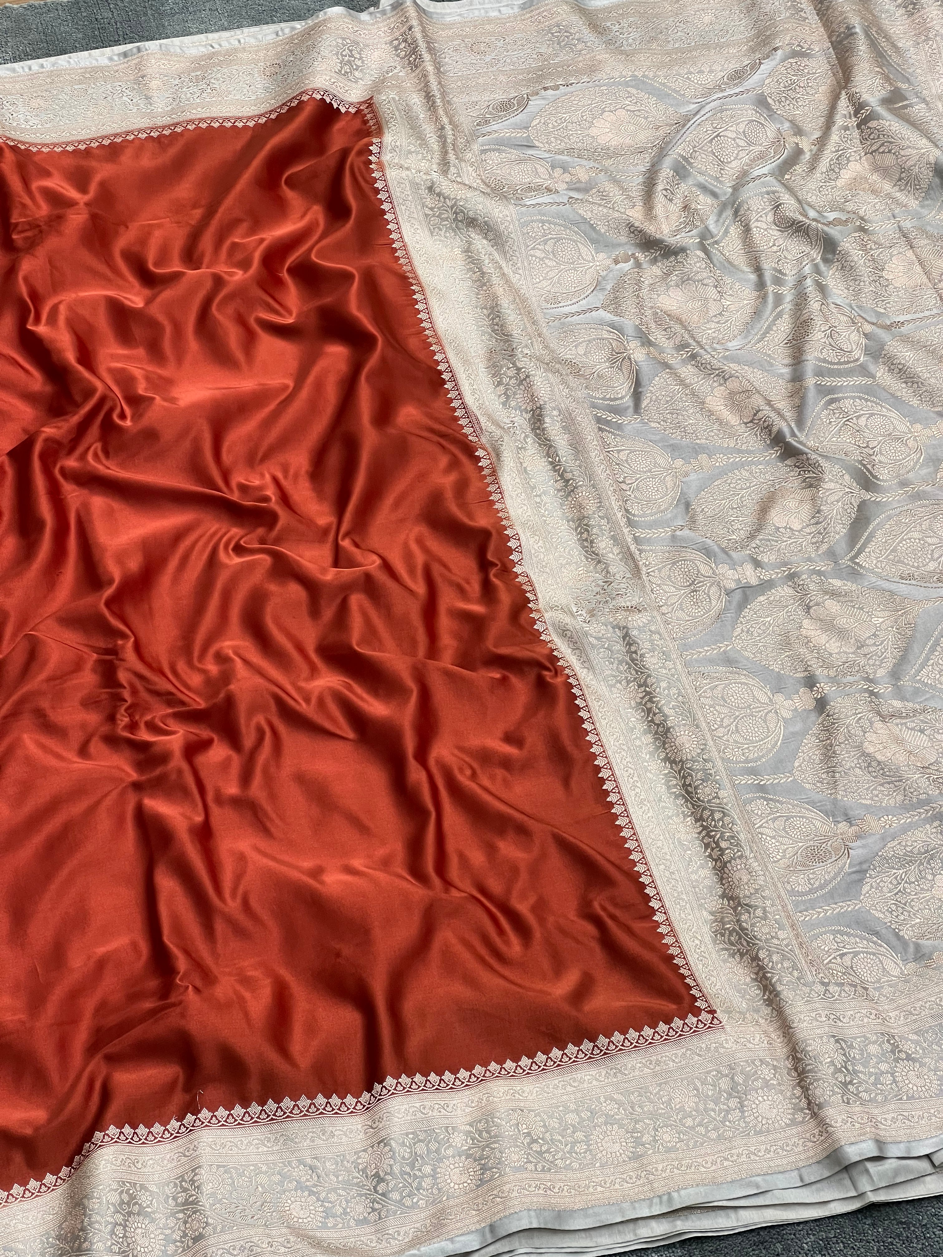 Plain Body Mashru Katan Silk Saree