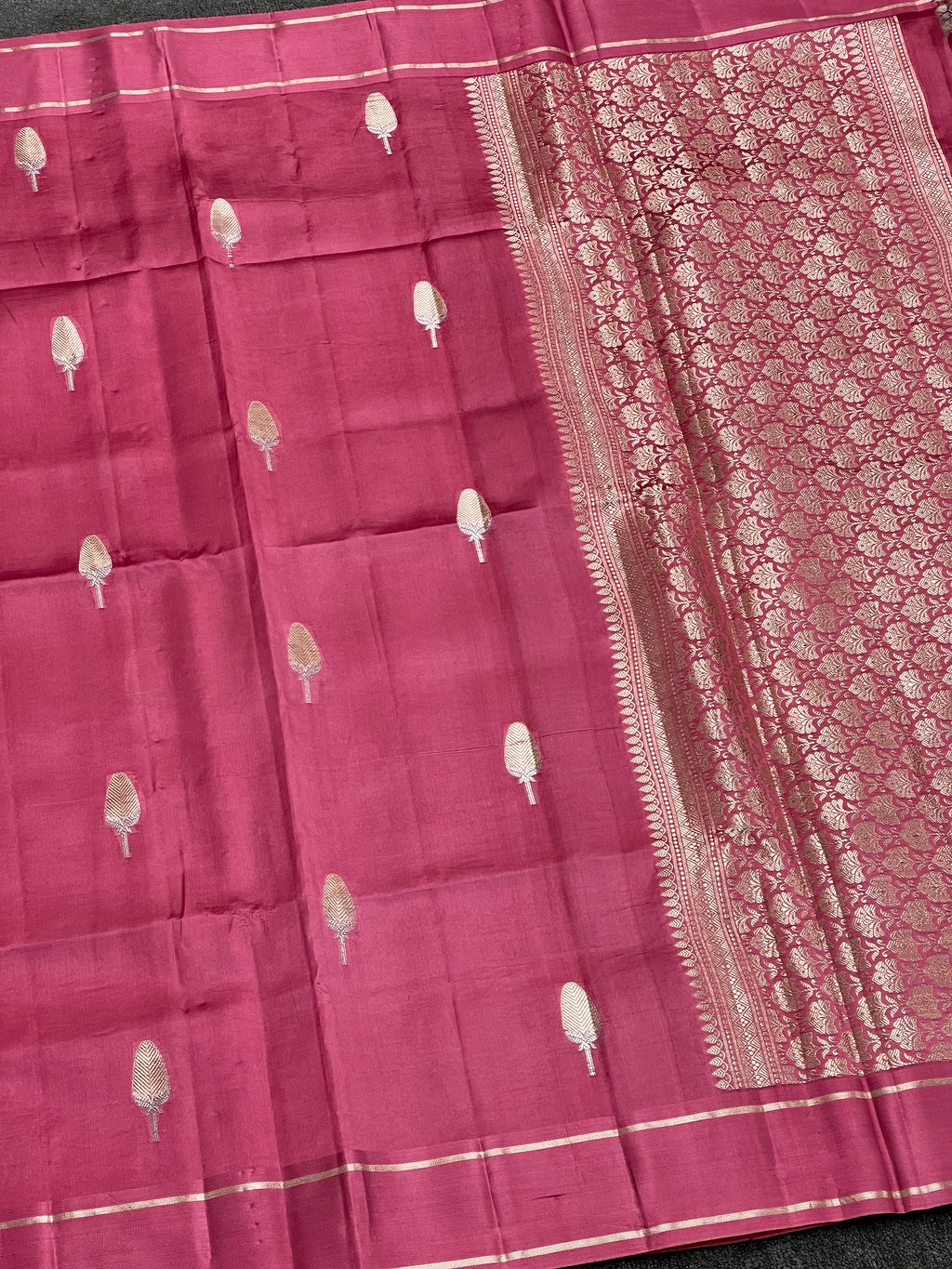 Satin Border Pure Mango Silk Banarasi Saree