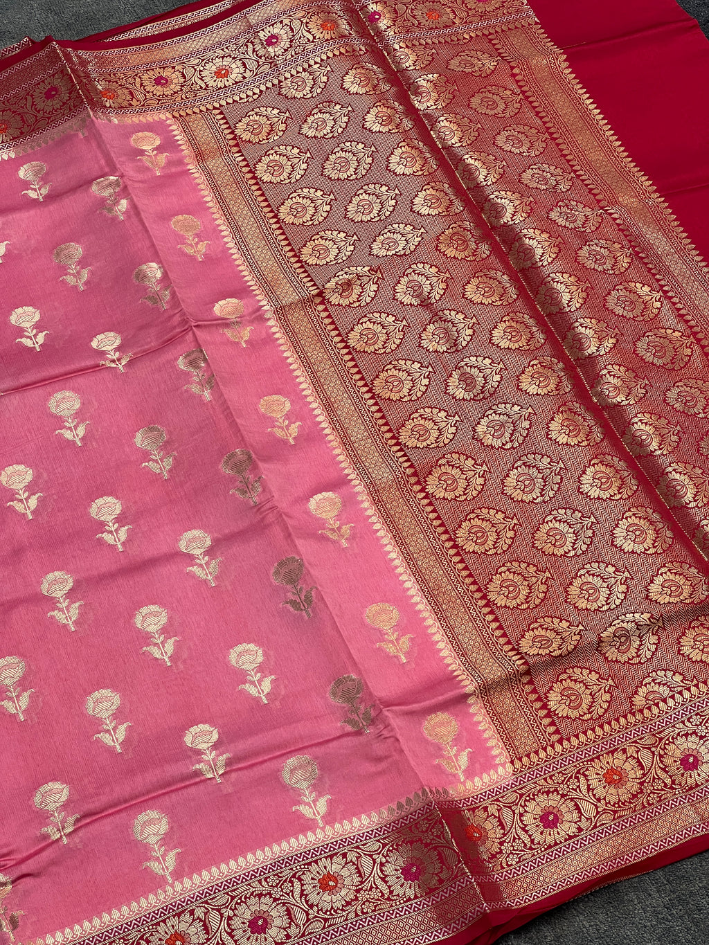 Floral Green Mango Silk Saree