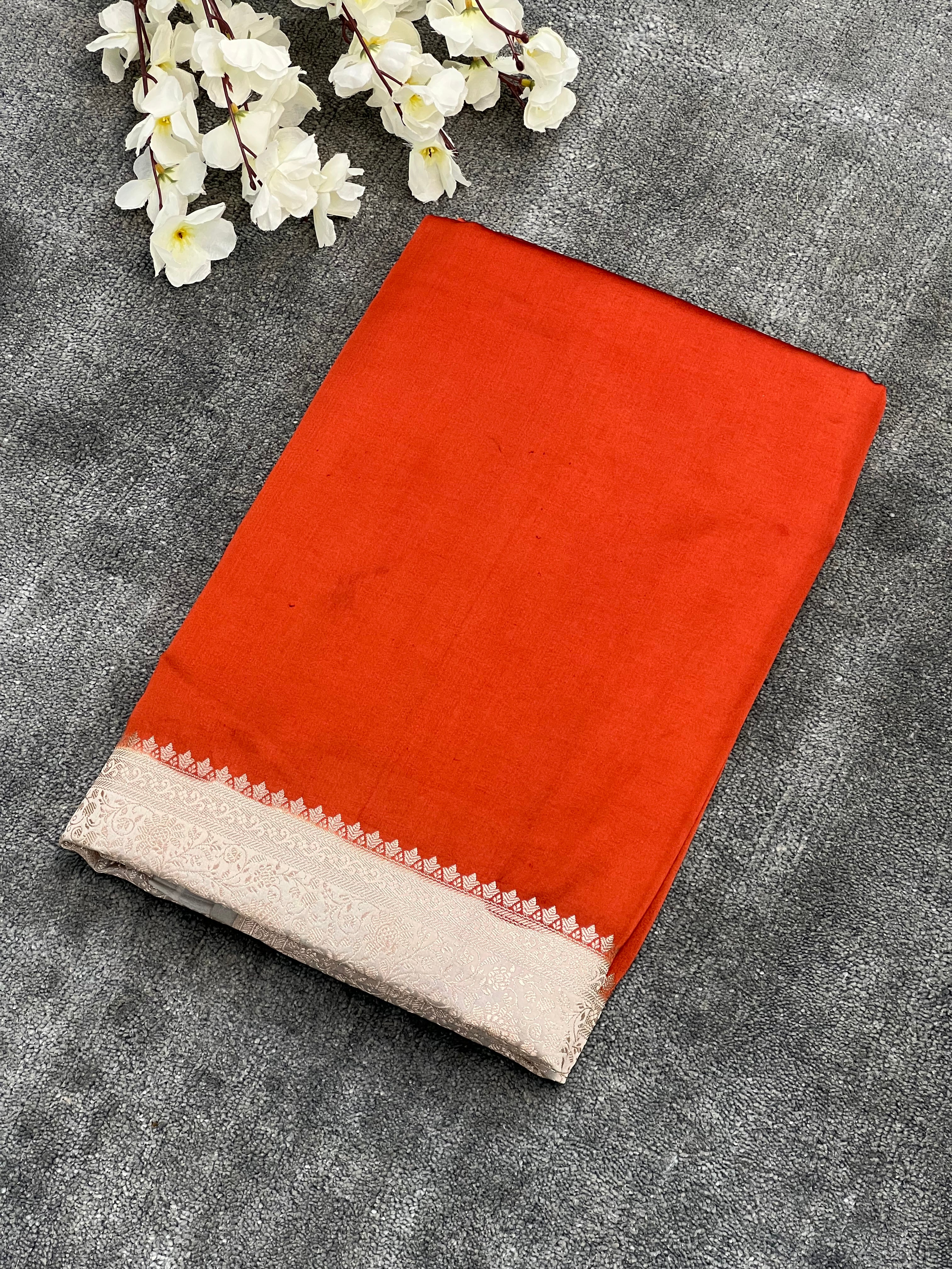 Plain Body Mashru Katan Silk Saree