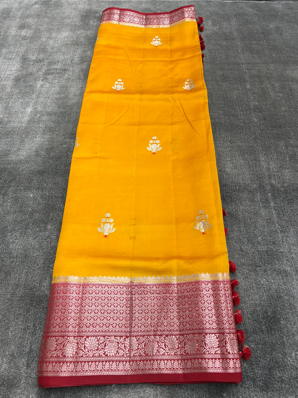 Golden Hue Pure Mango Silk Banarasi saree