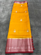 Golden Hue Pure Mango Silk Banarasi saree
