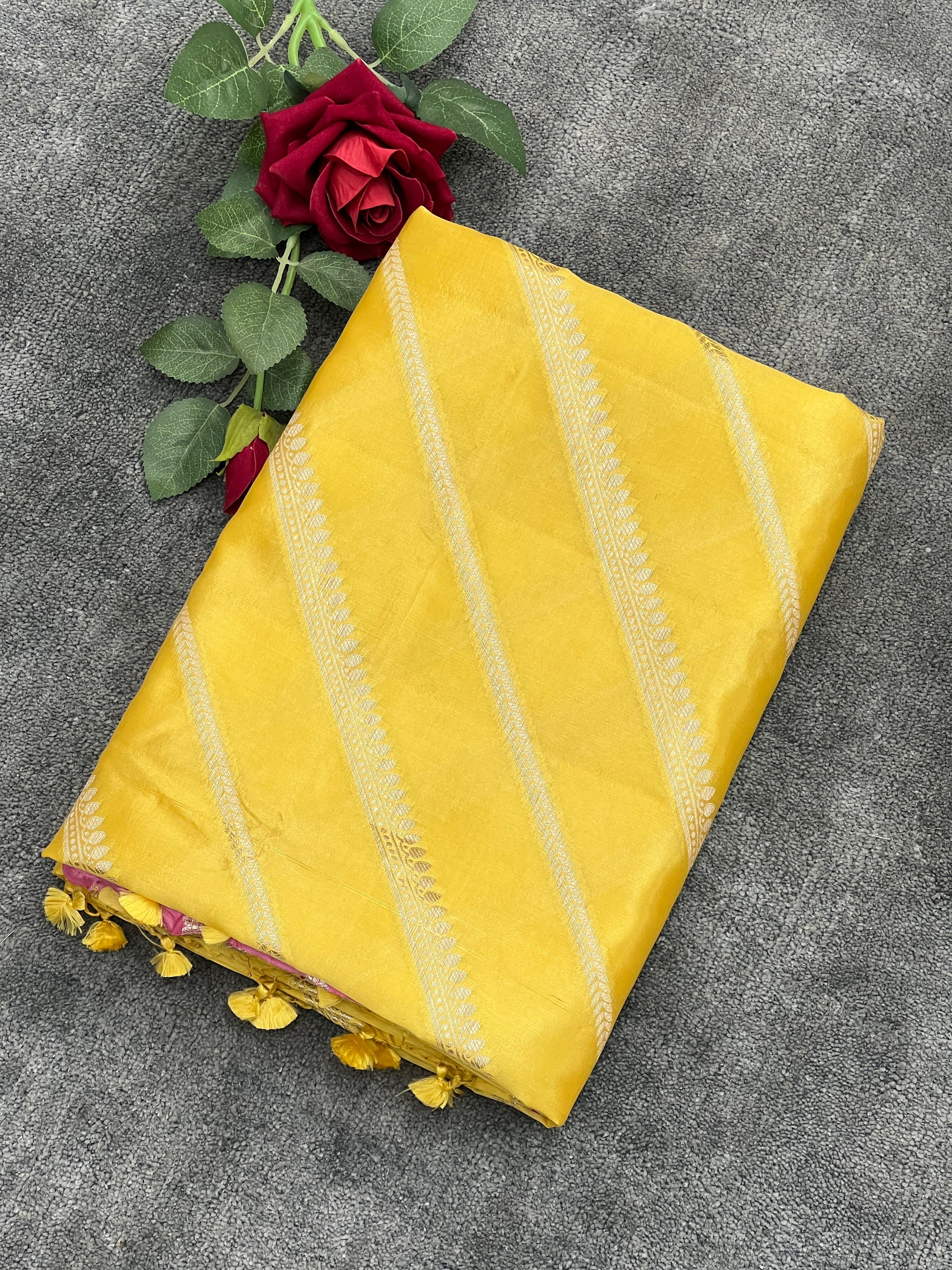 Imperial Pure Mango Silk Banarasi Saree