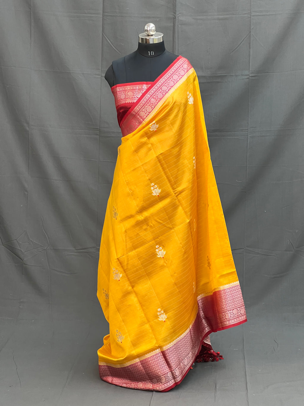 Golden Hue Pure Mango Silk Banarasi saree