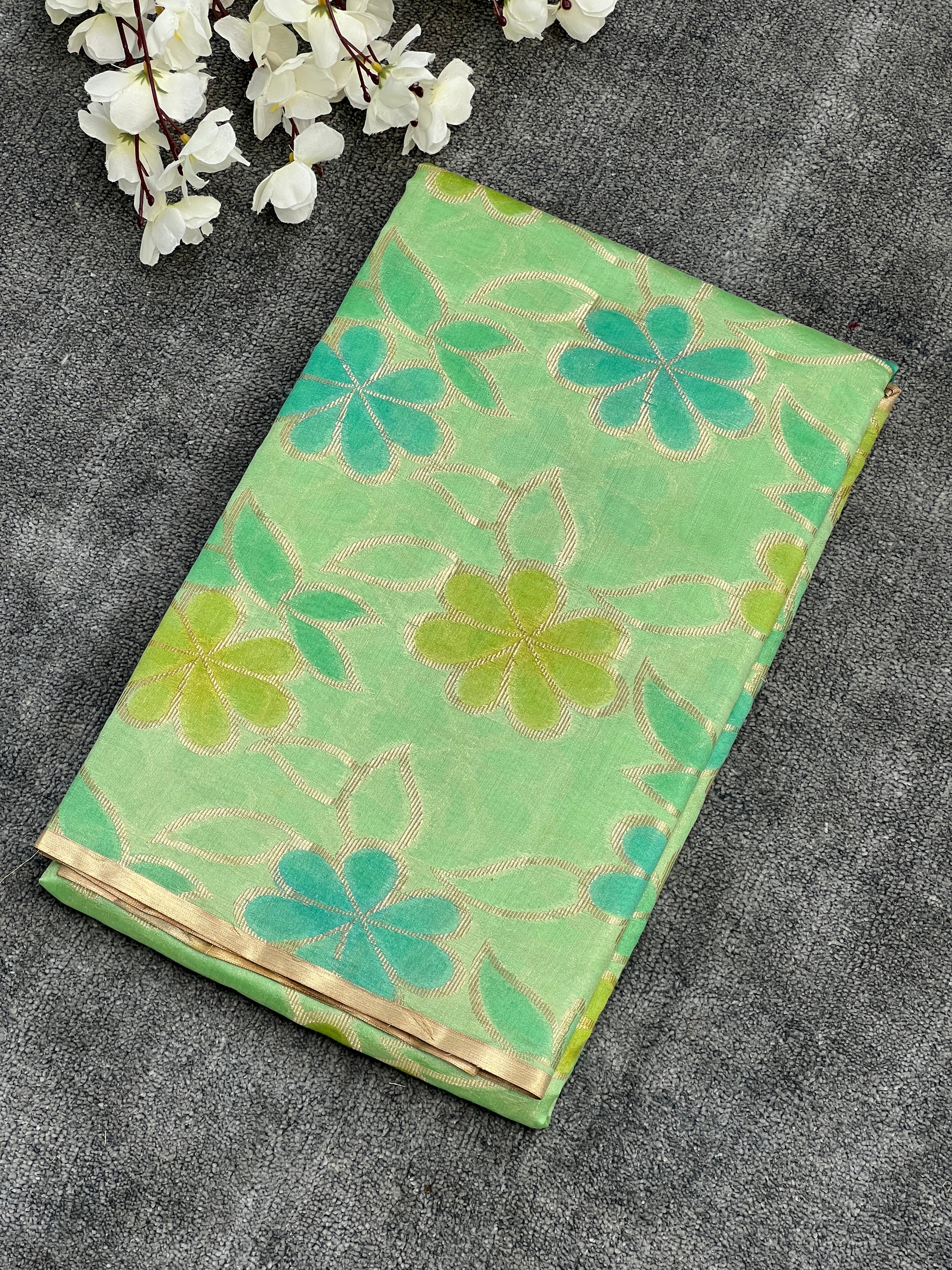 Borderless Pure Mango Silk Saree