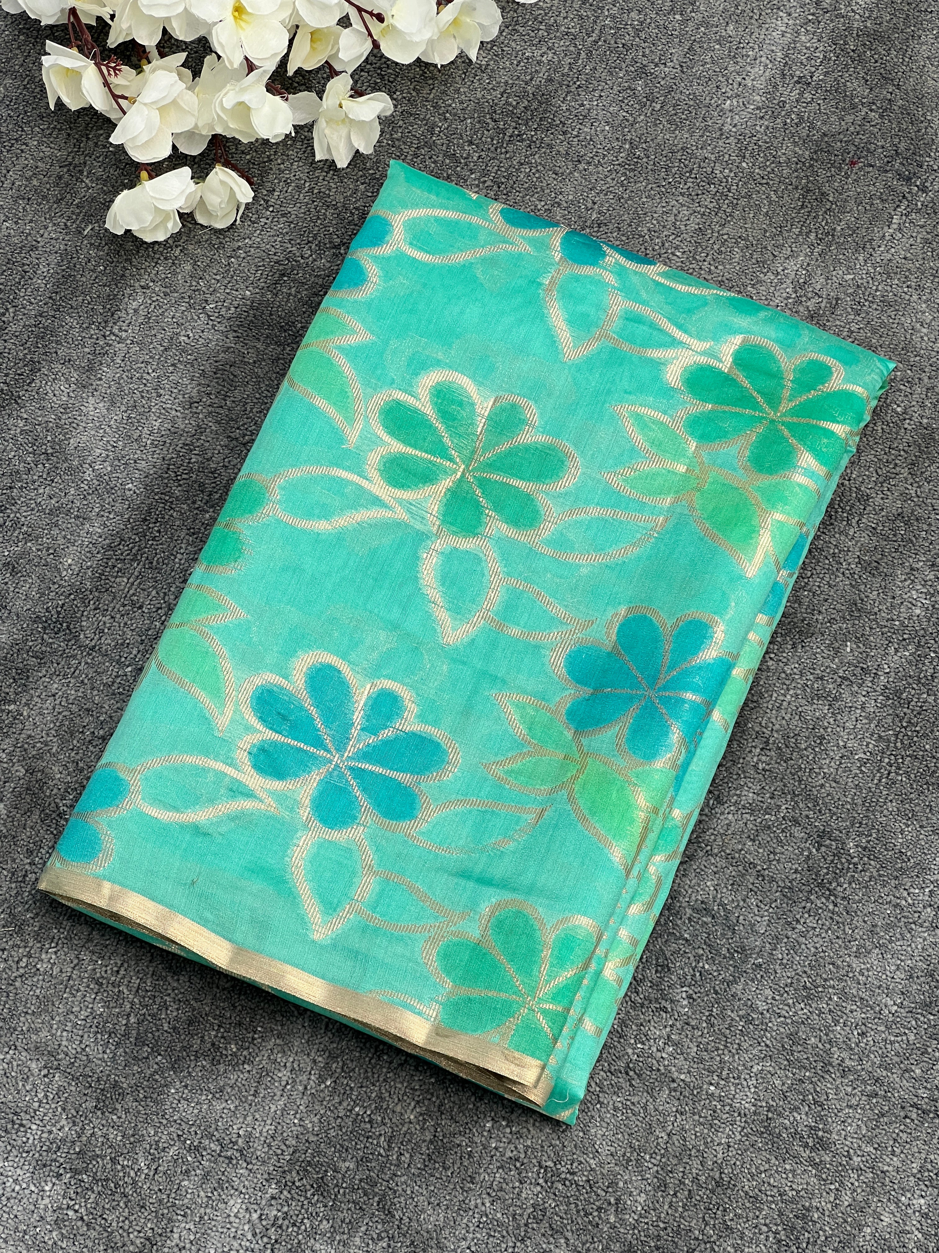 Borderless Pure Mango Silk Saree