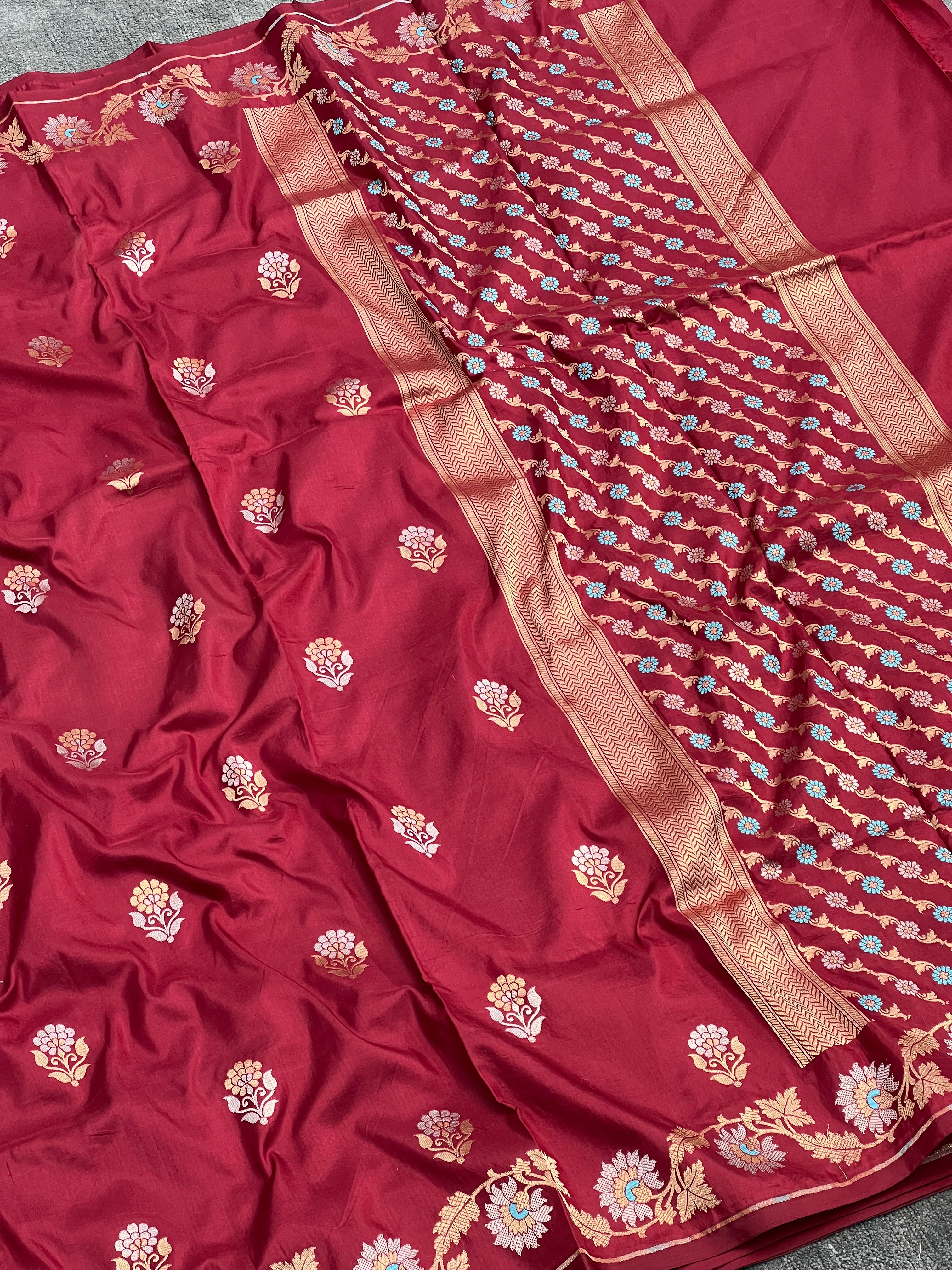 Aesthetic Pure Handloom Katan Silk Saree