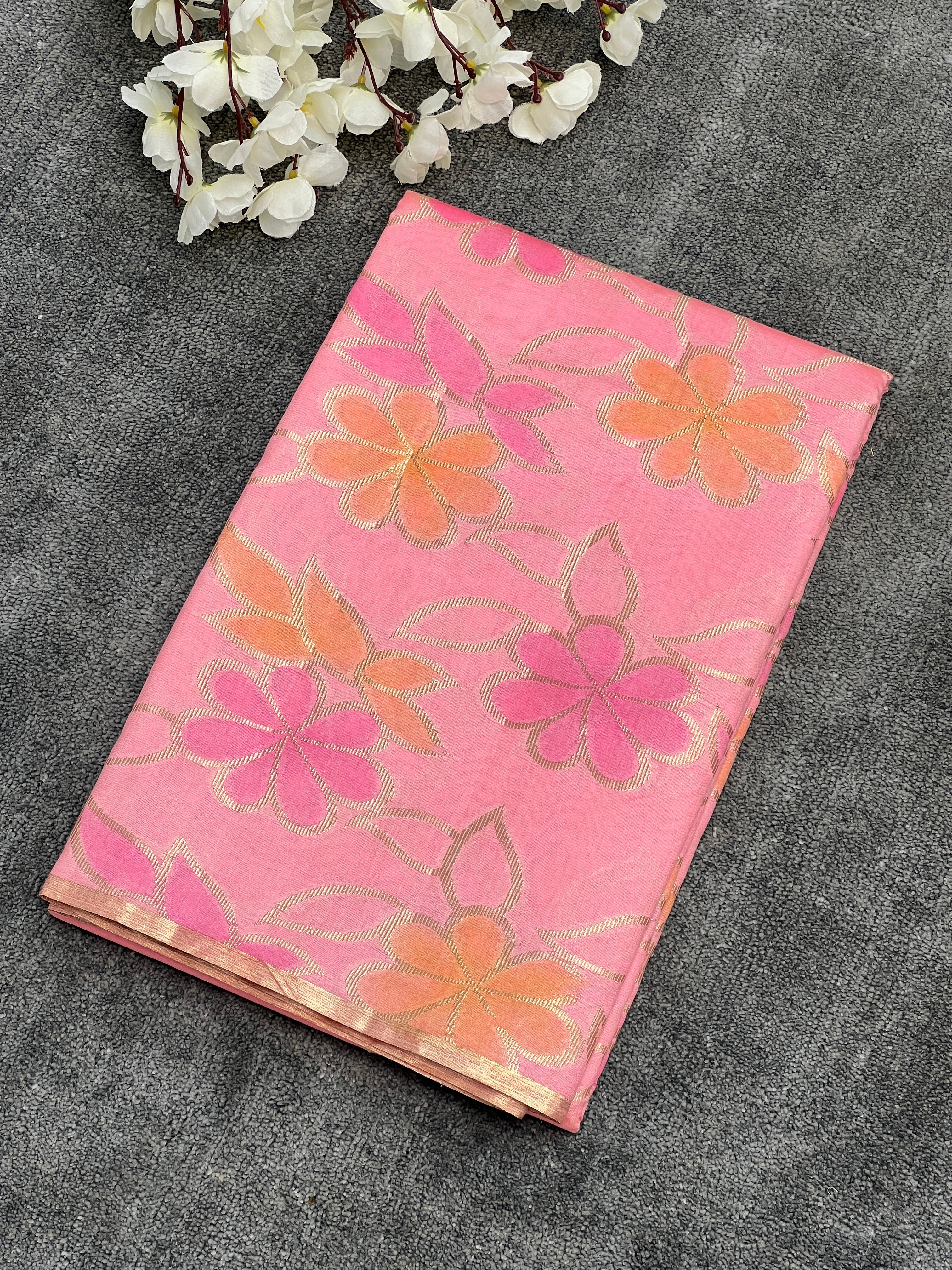 Borderless Pure Mango Silk Saree