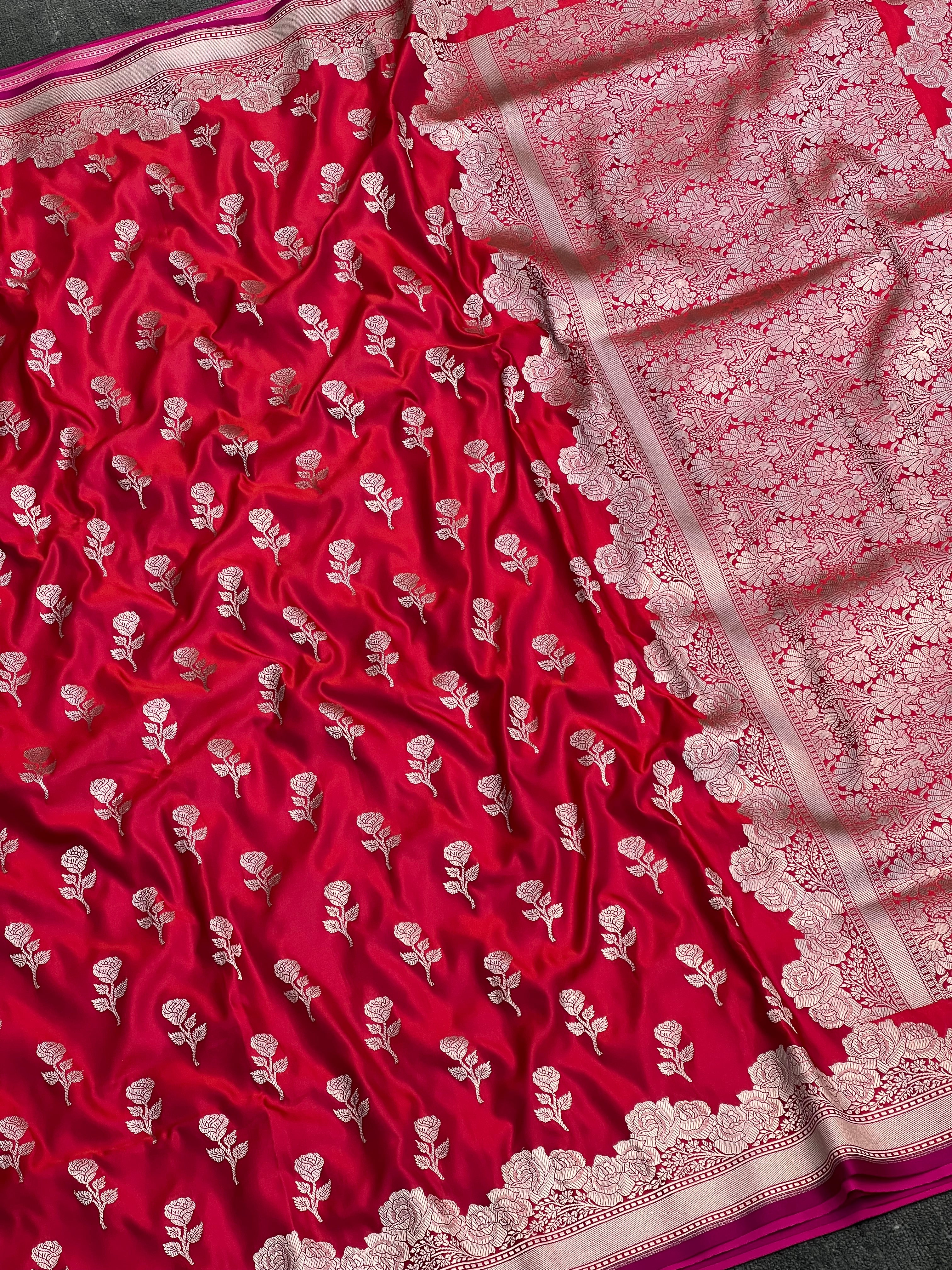 Rare Rose Mashru Katan Silk Saree