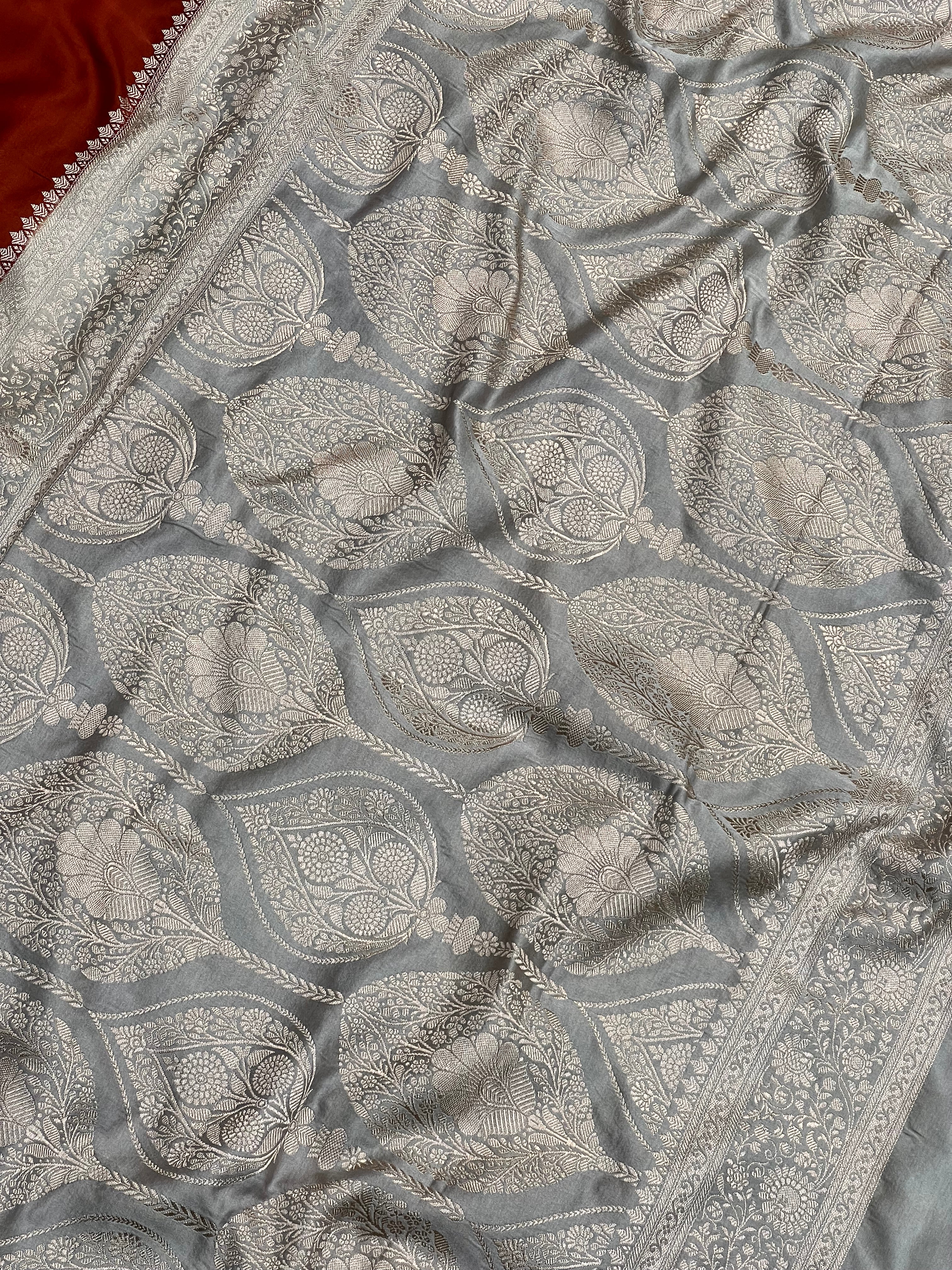 Plain Body Mashru Katan Silk Saree