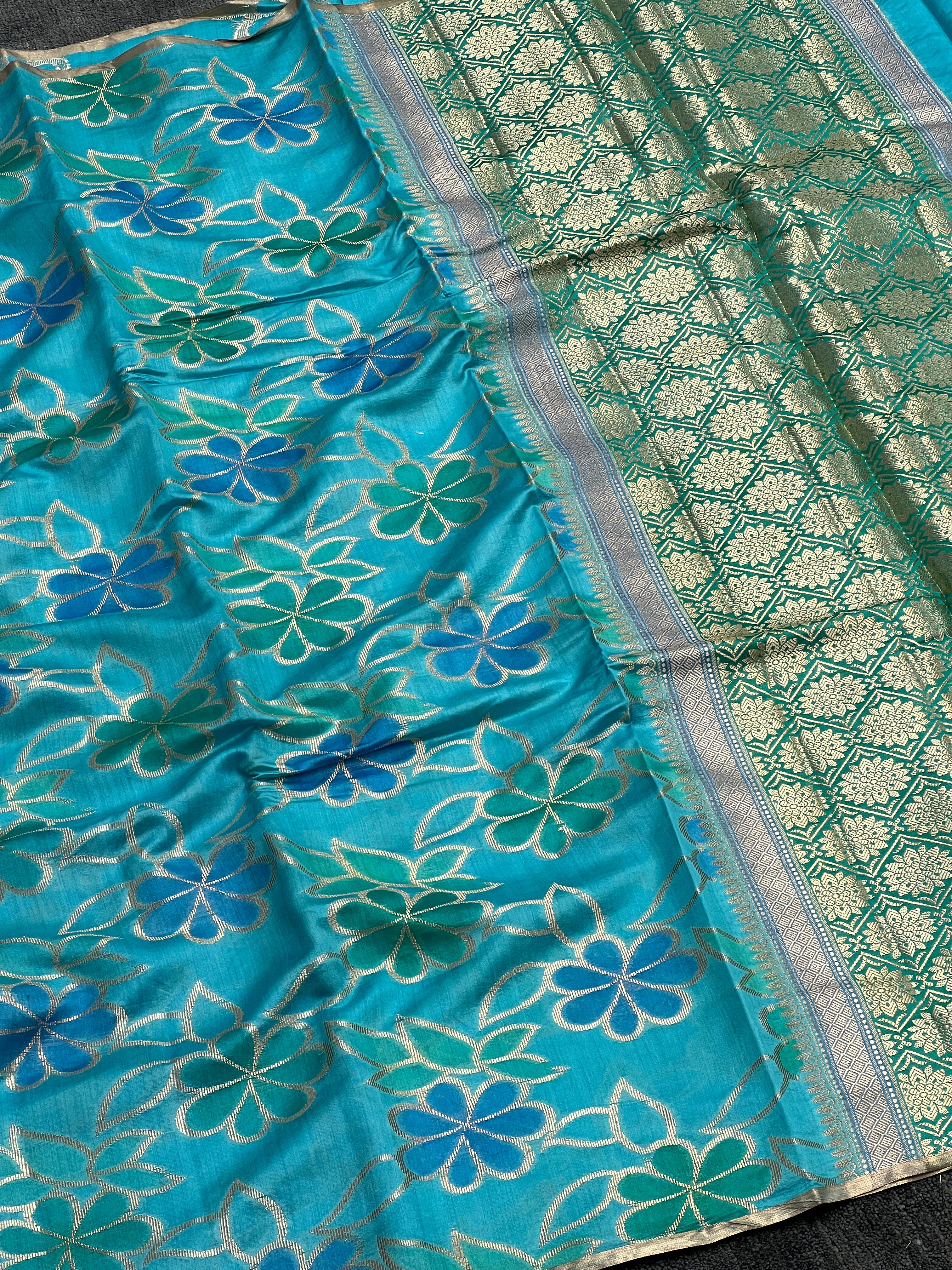 Borderless Pure Mango Silk Saree