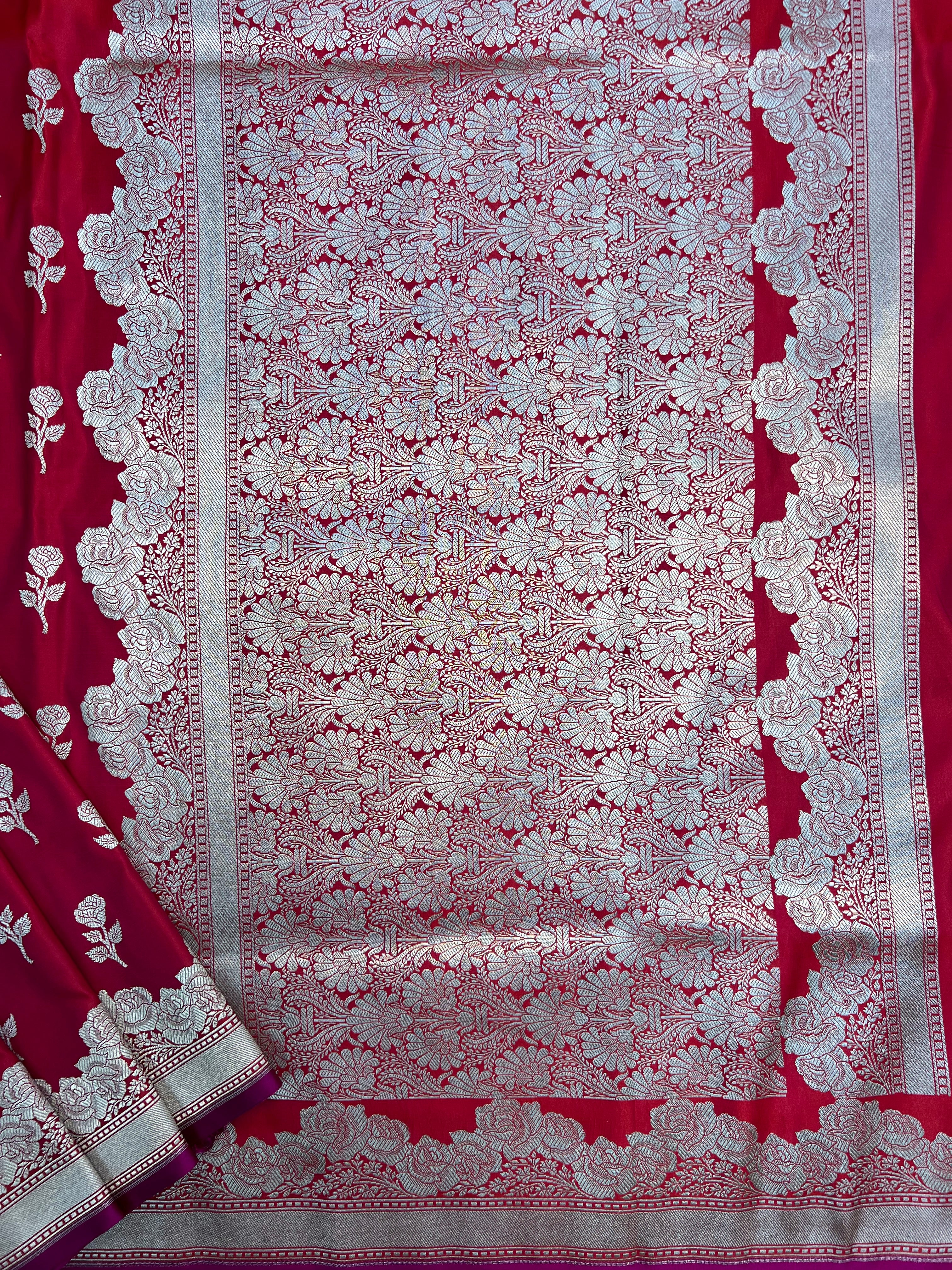 Rare Rose Mashru Katan Silk Saree