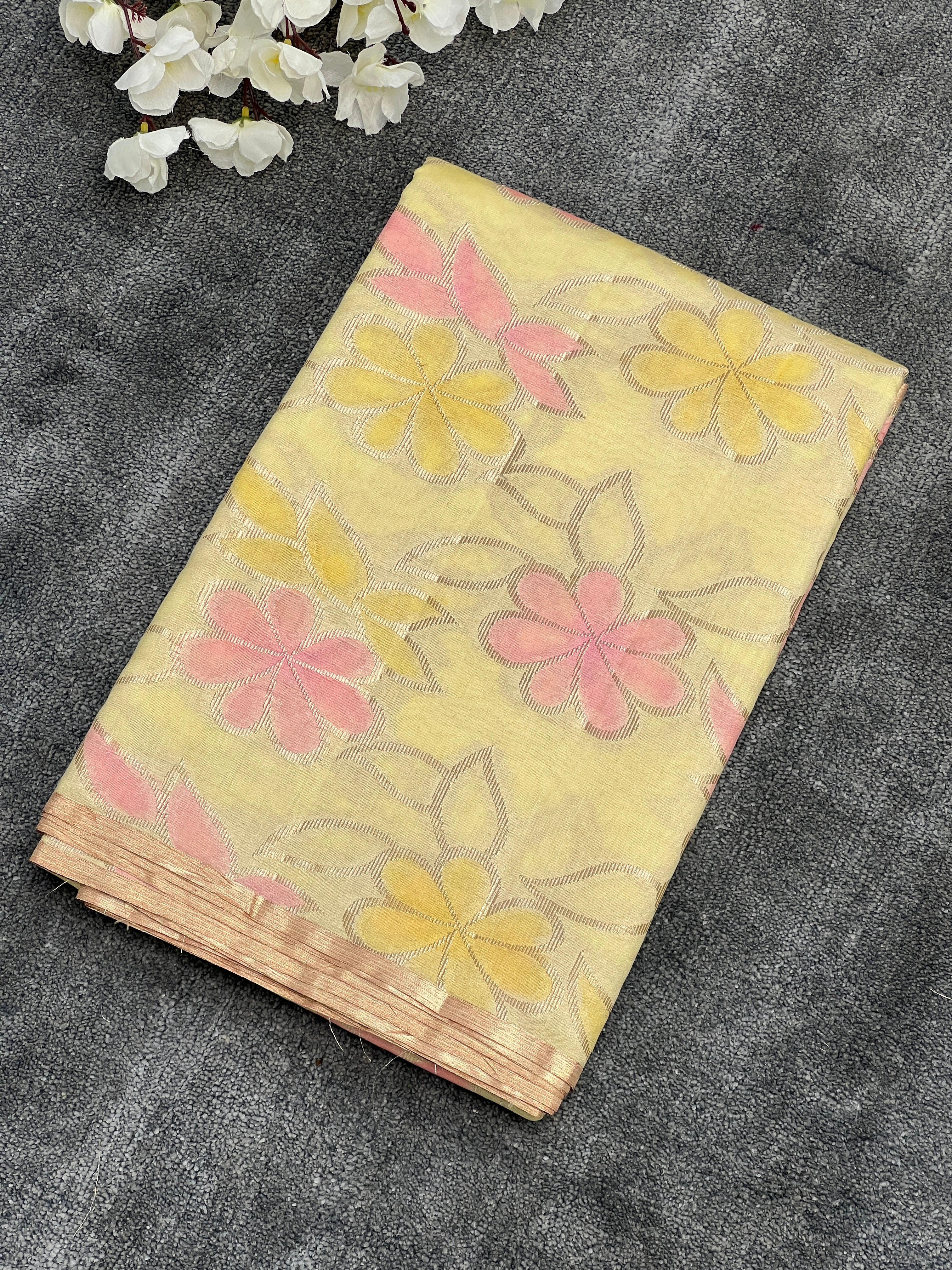 Borderless Pure Mango Silk Saree