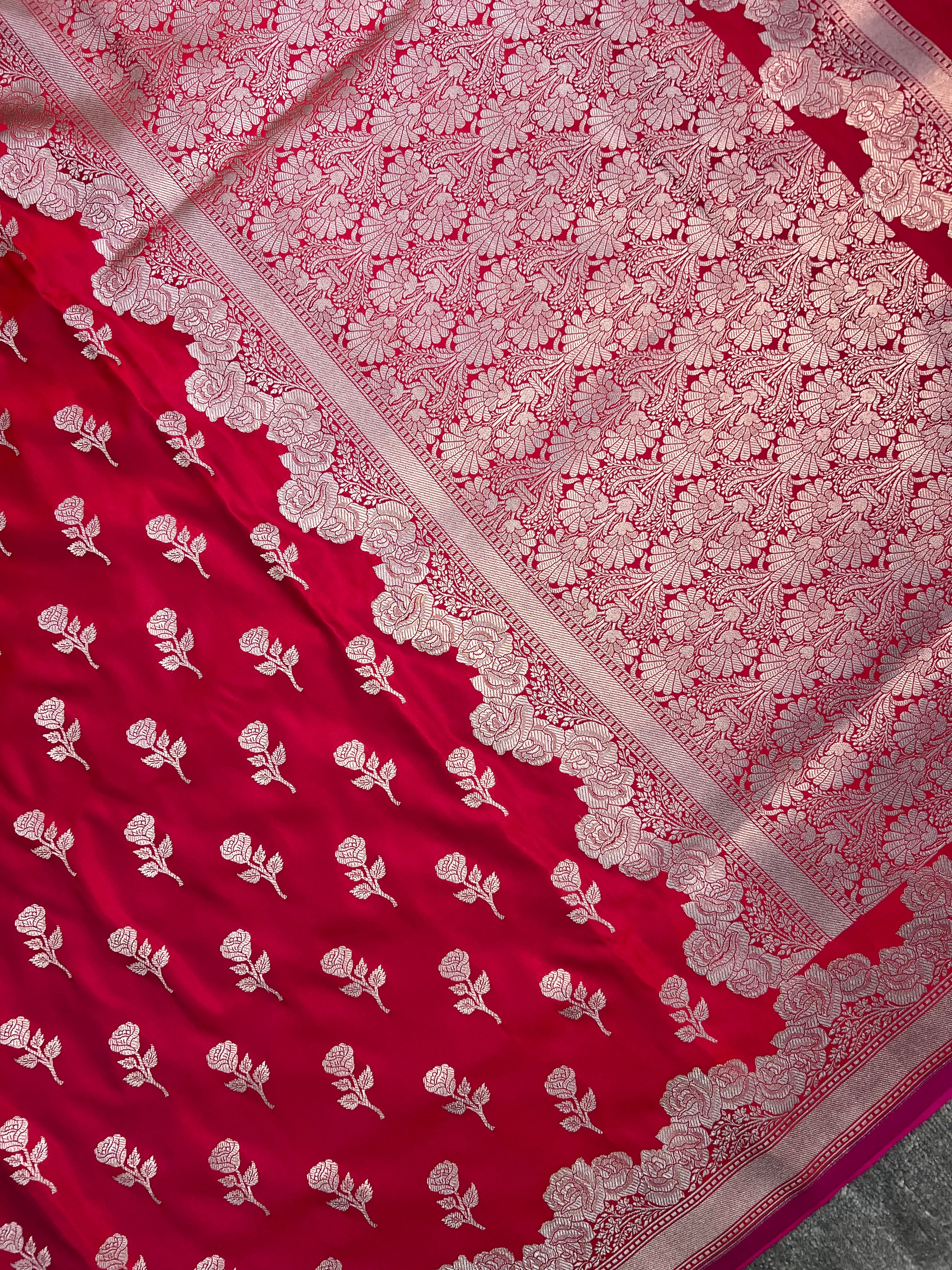 Rare Rose Mashru Katan Silk Saree