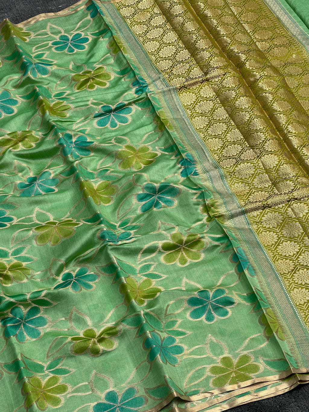 Borderless Pure Mango Silk Saree