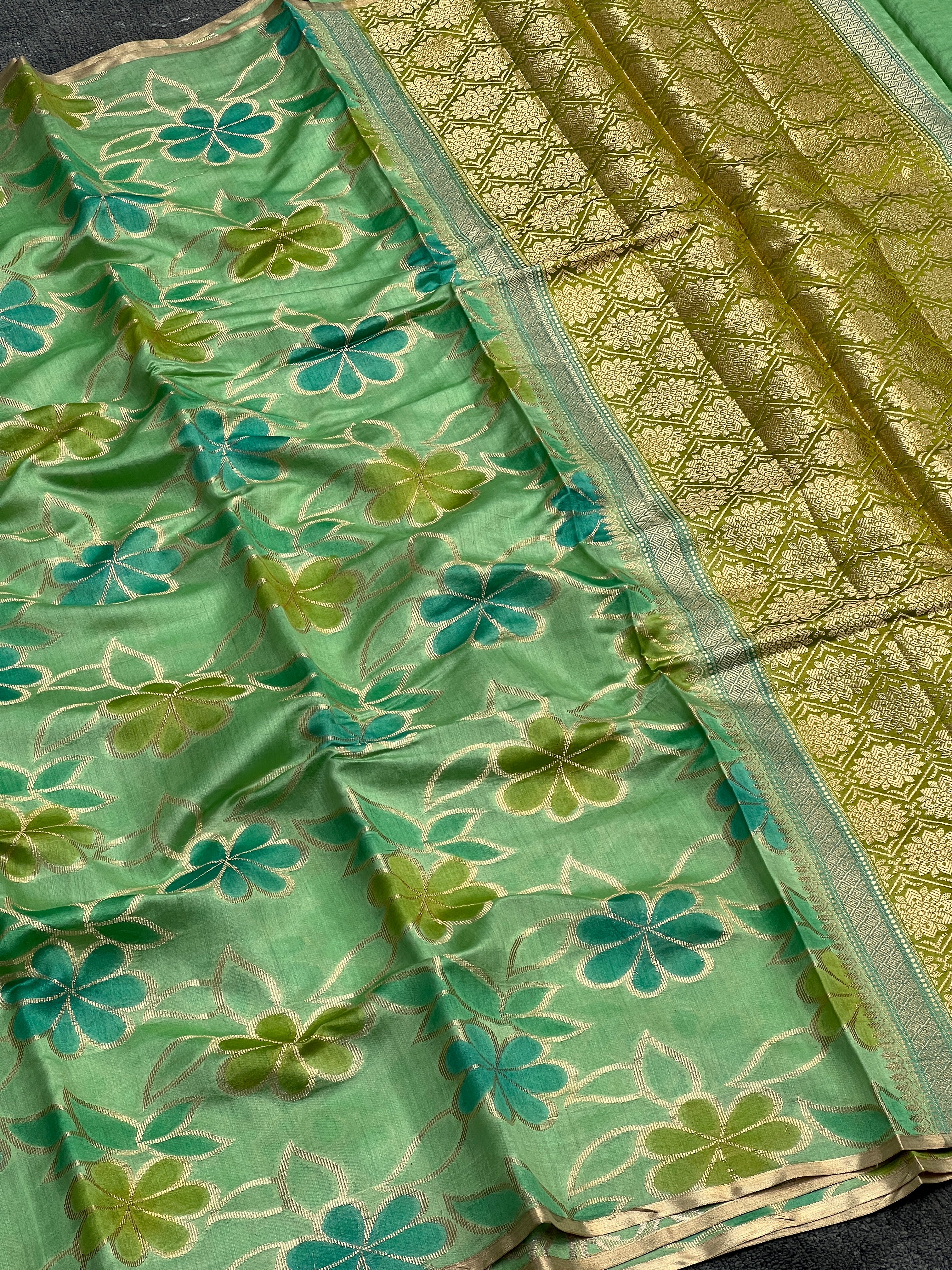 Borderless Pure Mango Silk Saree