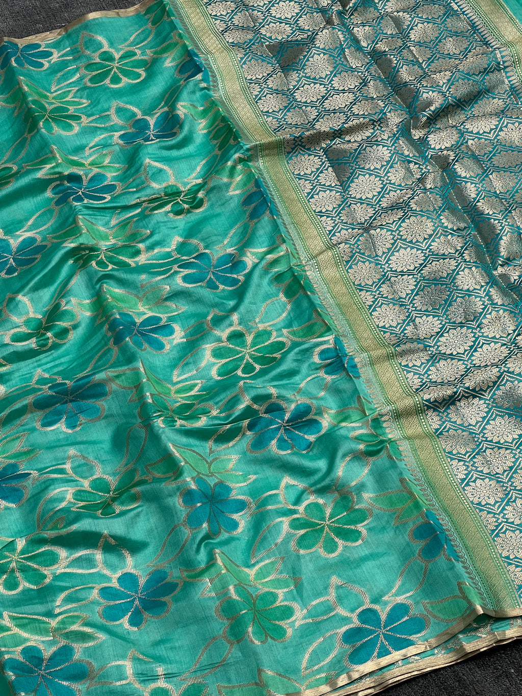 Borderless Pure Mango Silk Saree