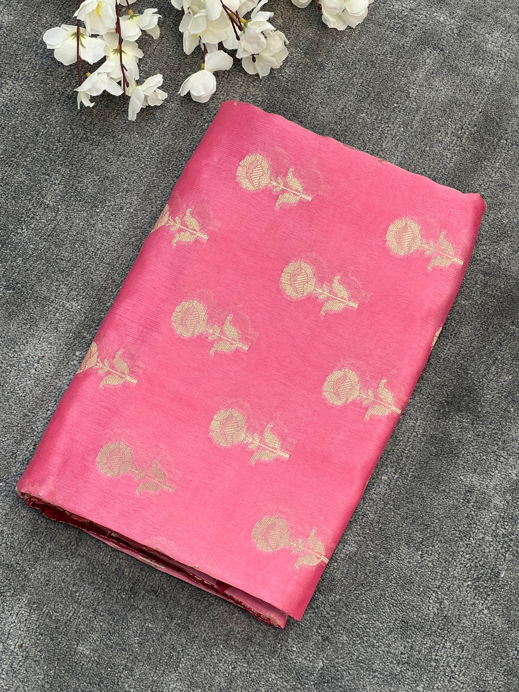 Floral Green Mango Silk Saree