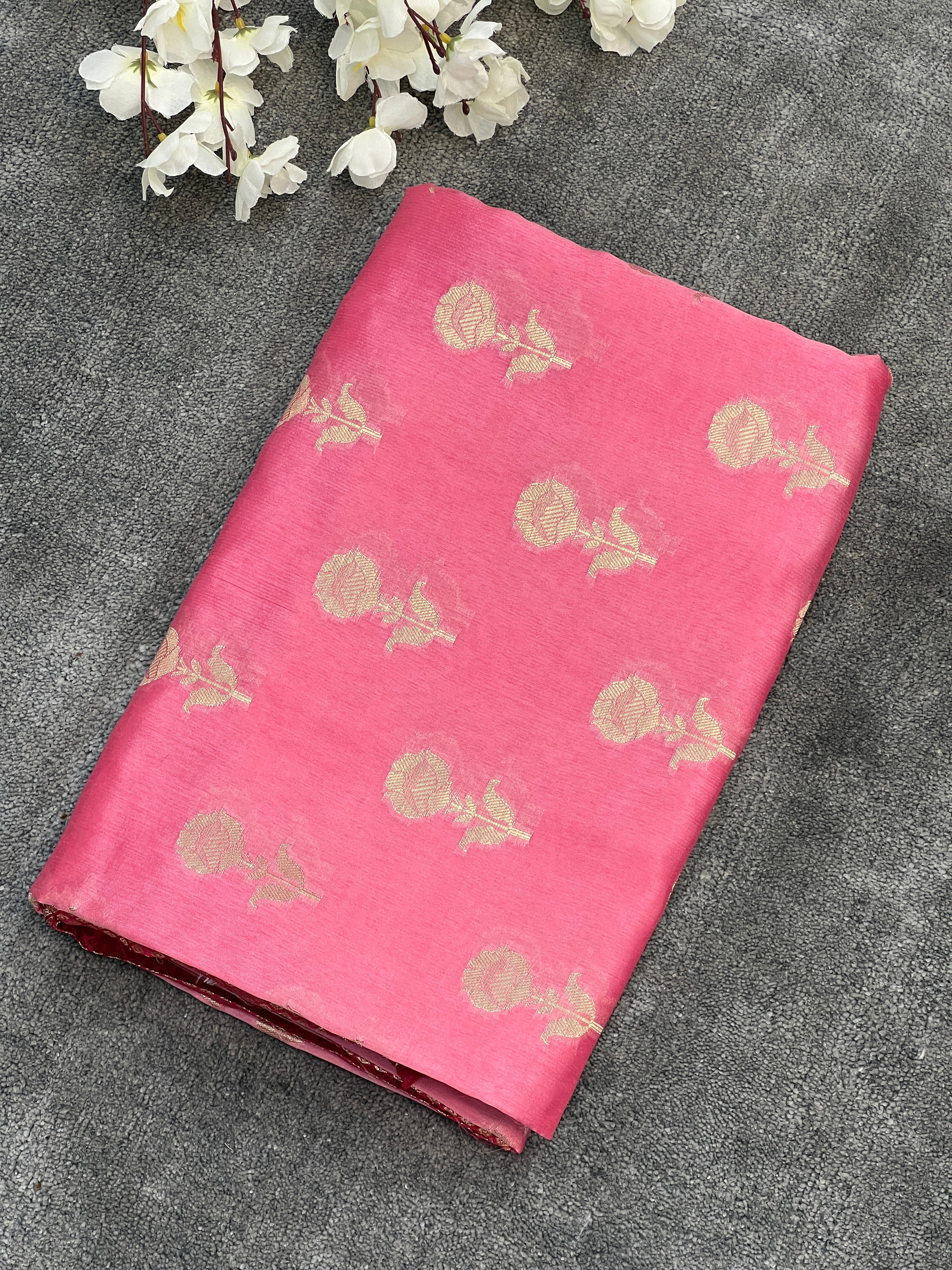 Floral Green Mango Silk Saree