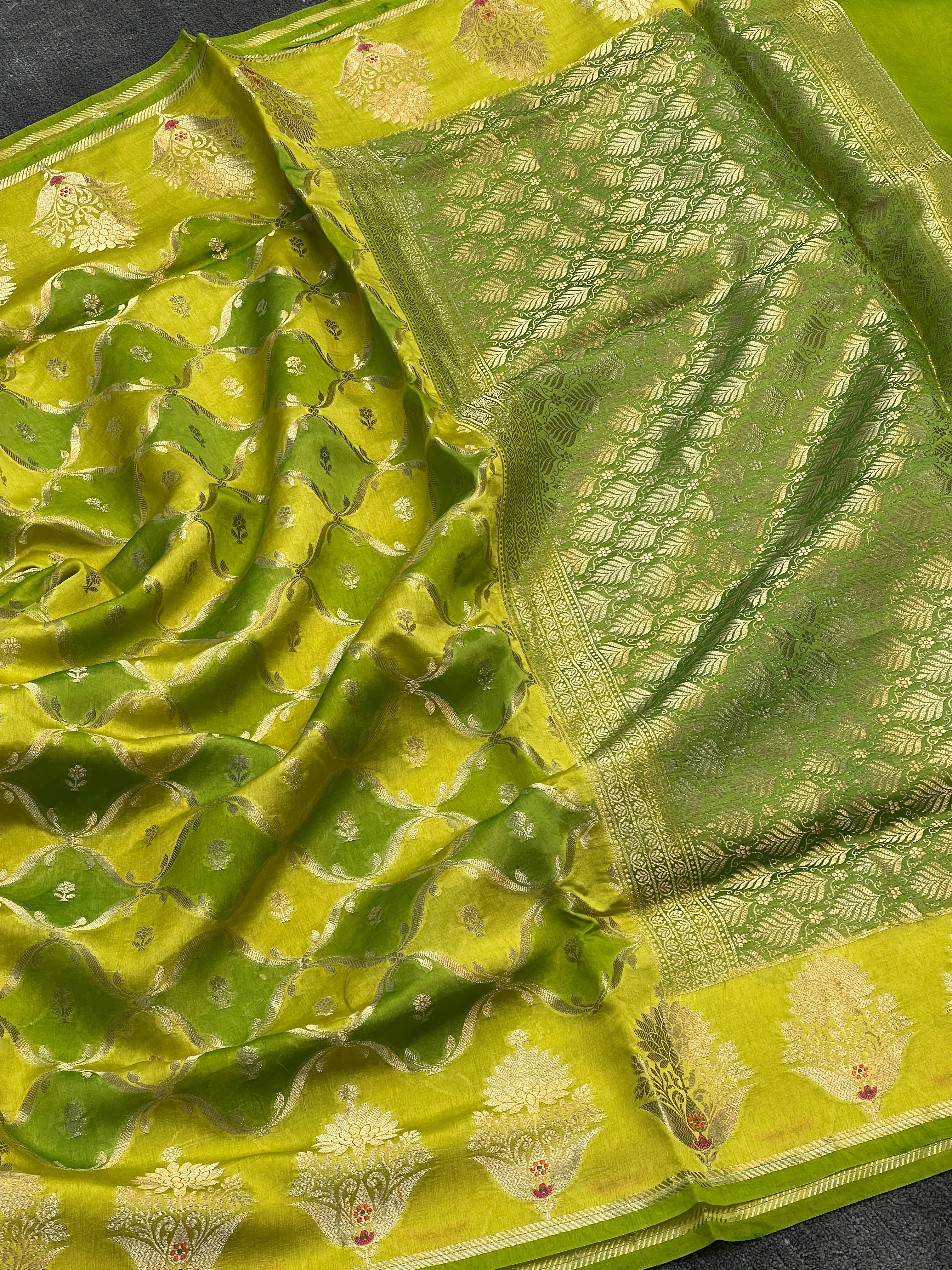 Rangkat Green Mango Silk Saree