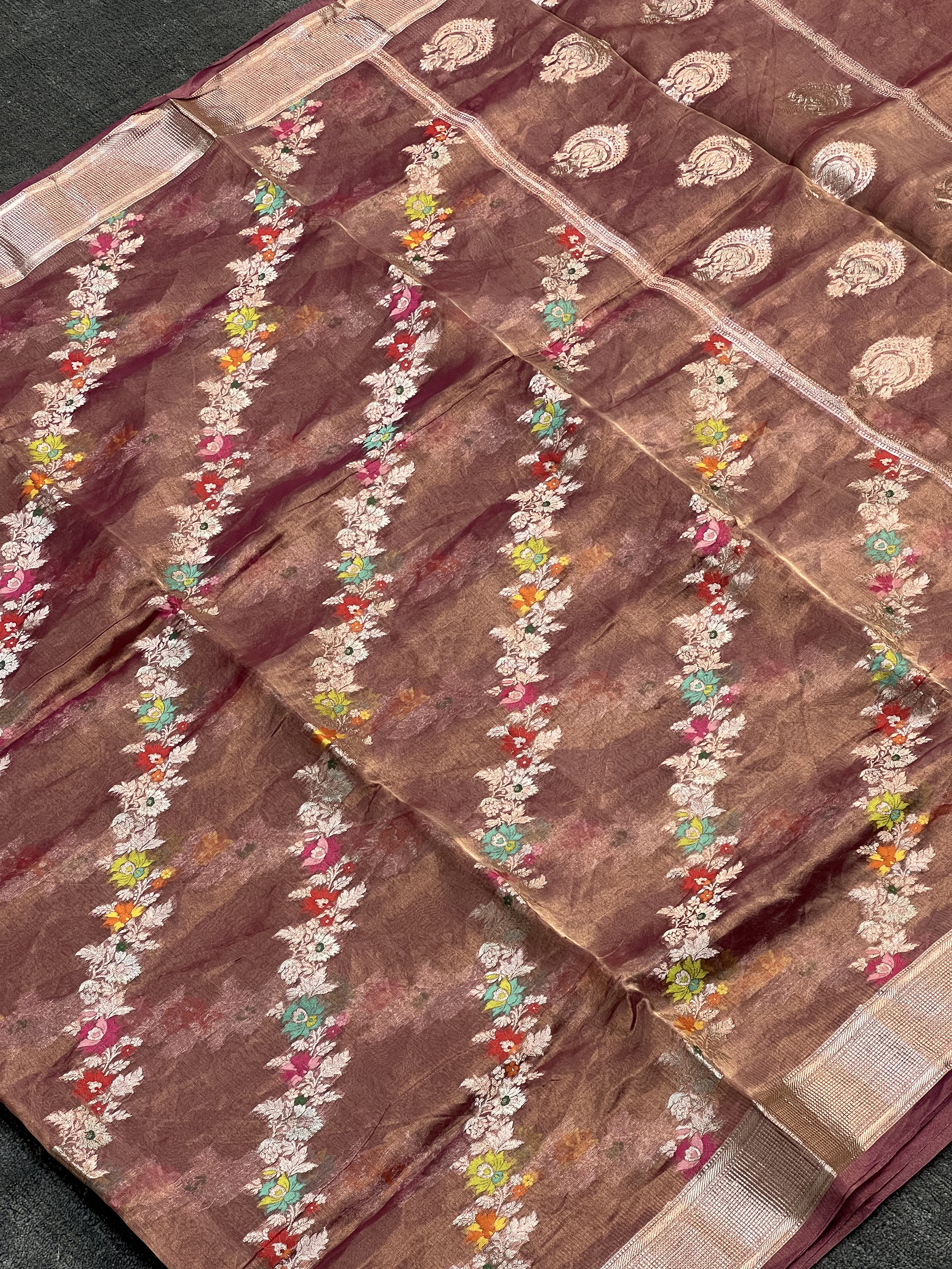 Tilfi Minakaari Pure Tissue Silk Saree