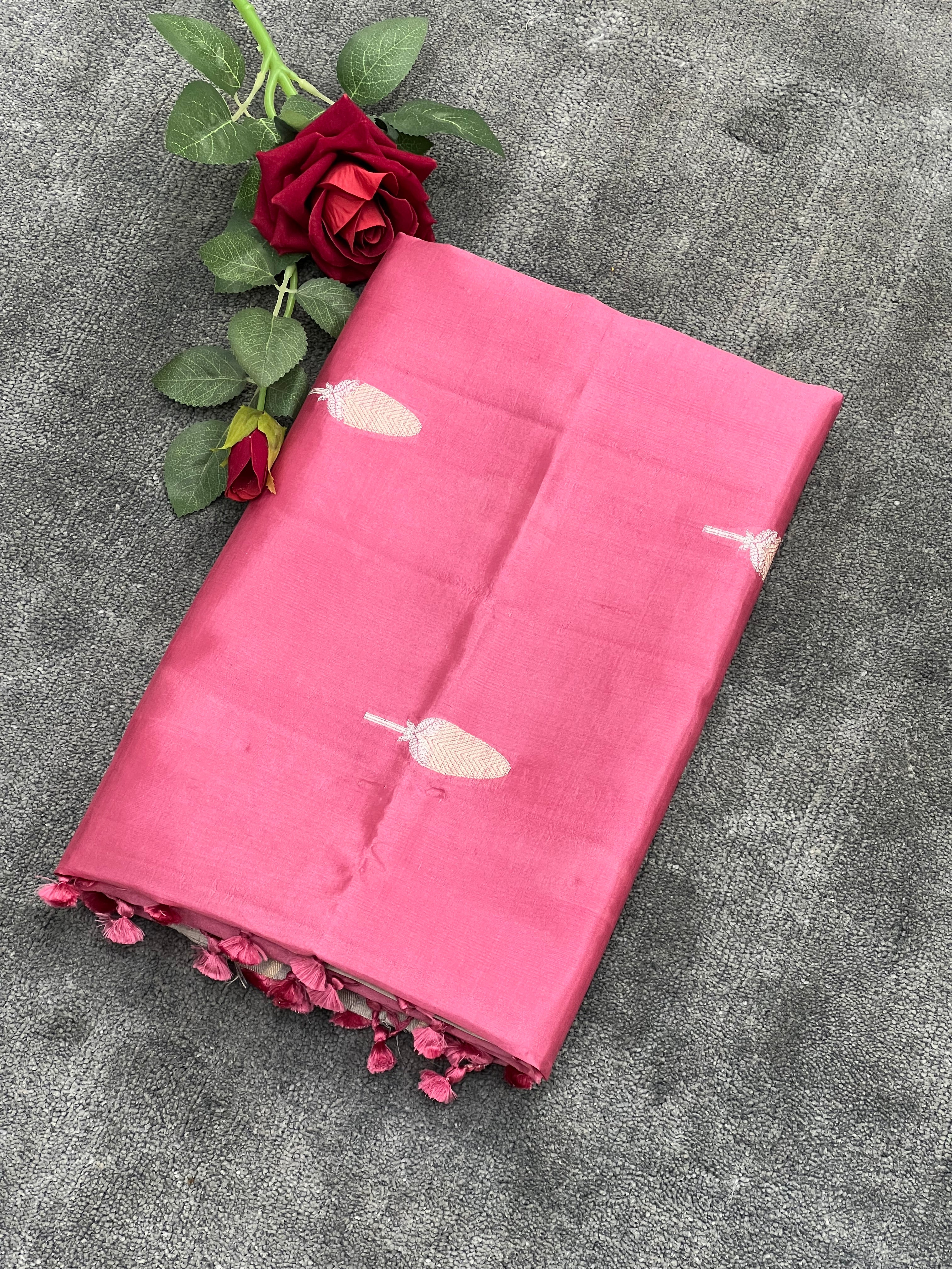 Satin Border Pure Mango Silk Banarasi Saree