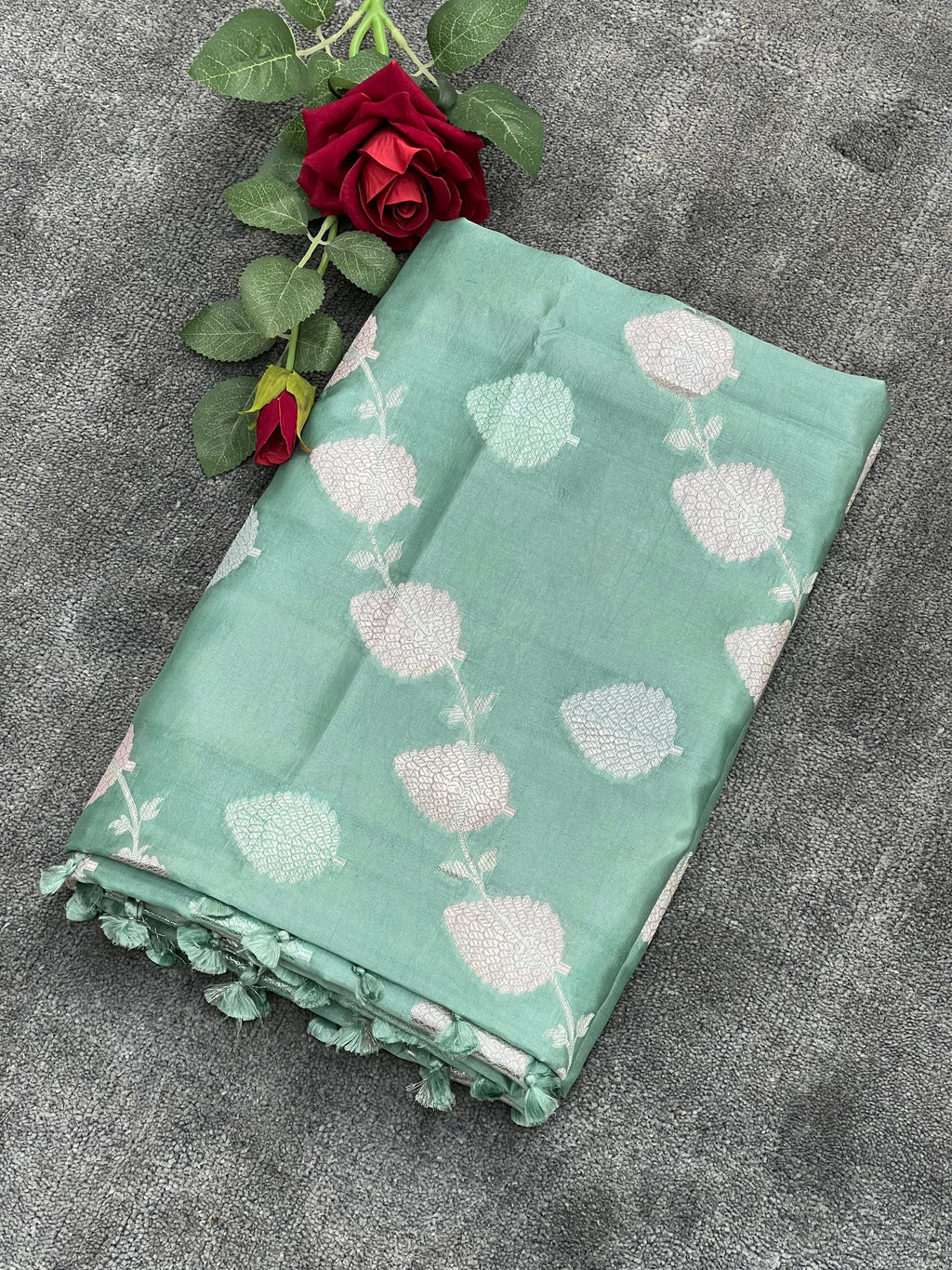 Emerald Green Pure Mango Silk Saree