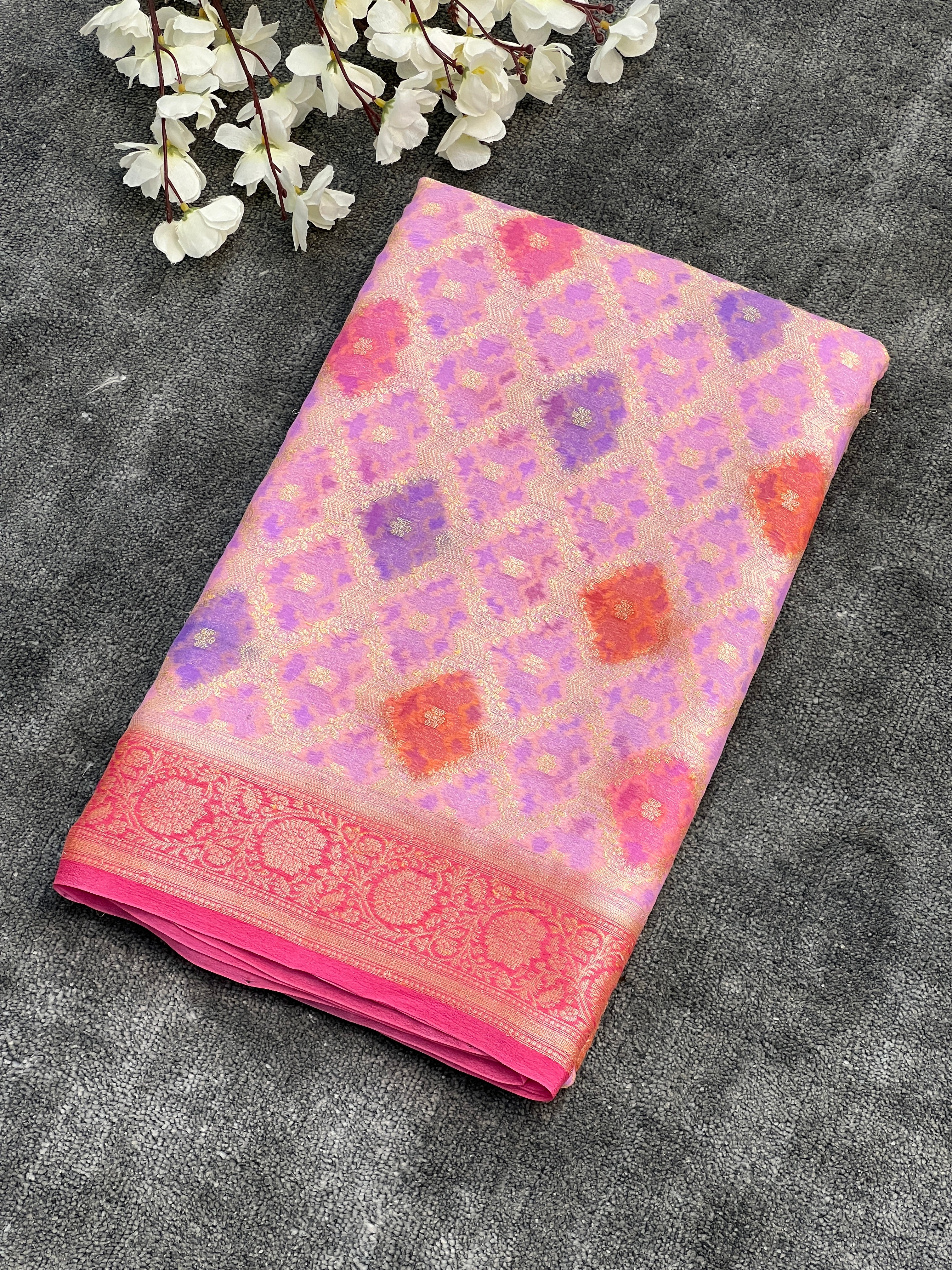 Pure Chiffon Georgette Silk Saree