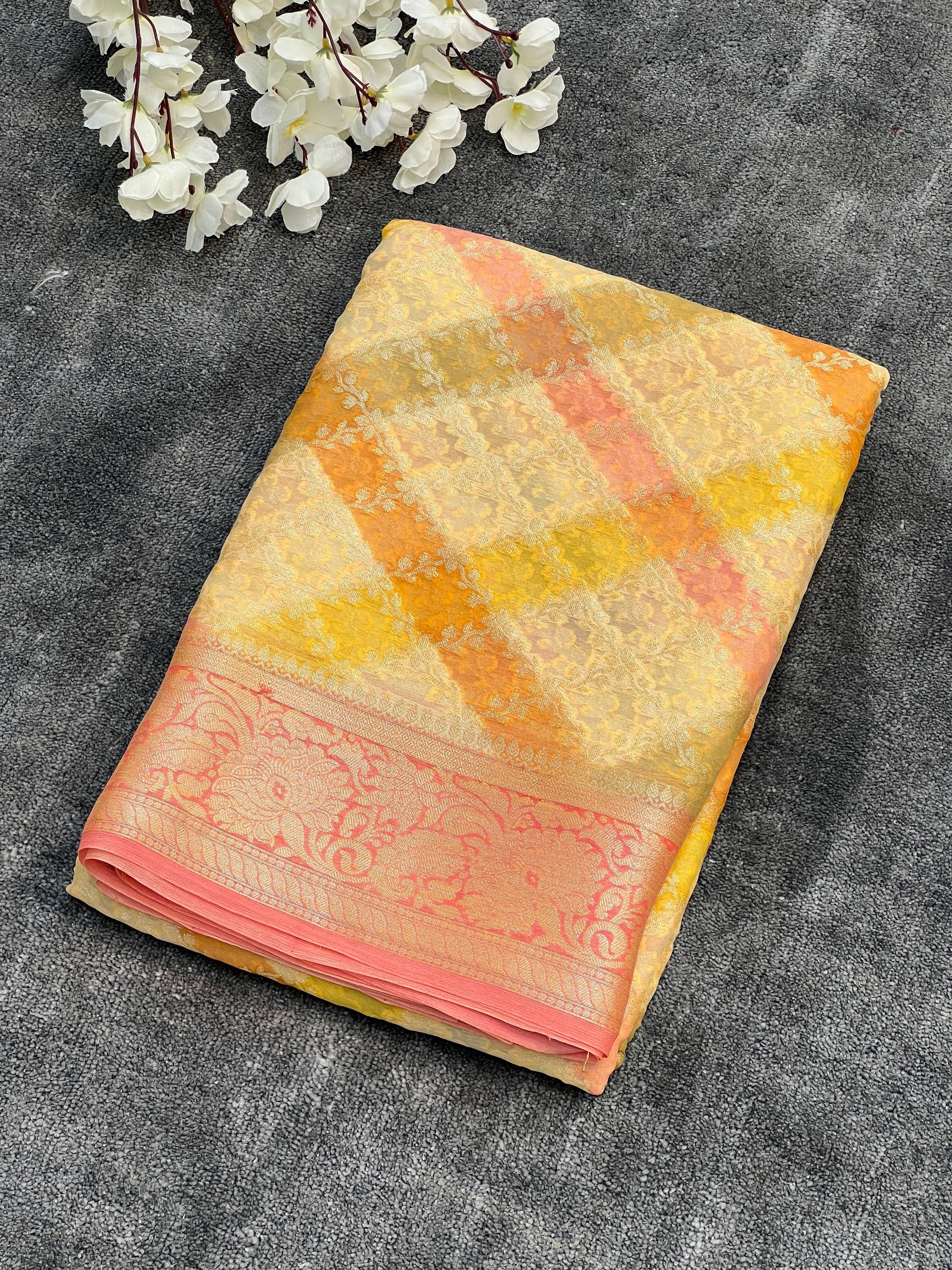 Pure Chiffon Georgette Silk Saree