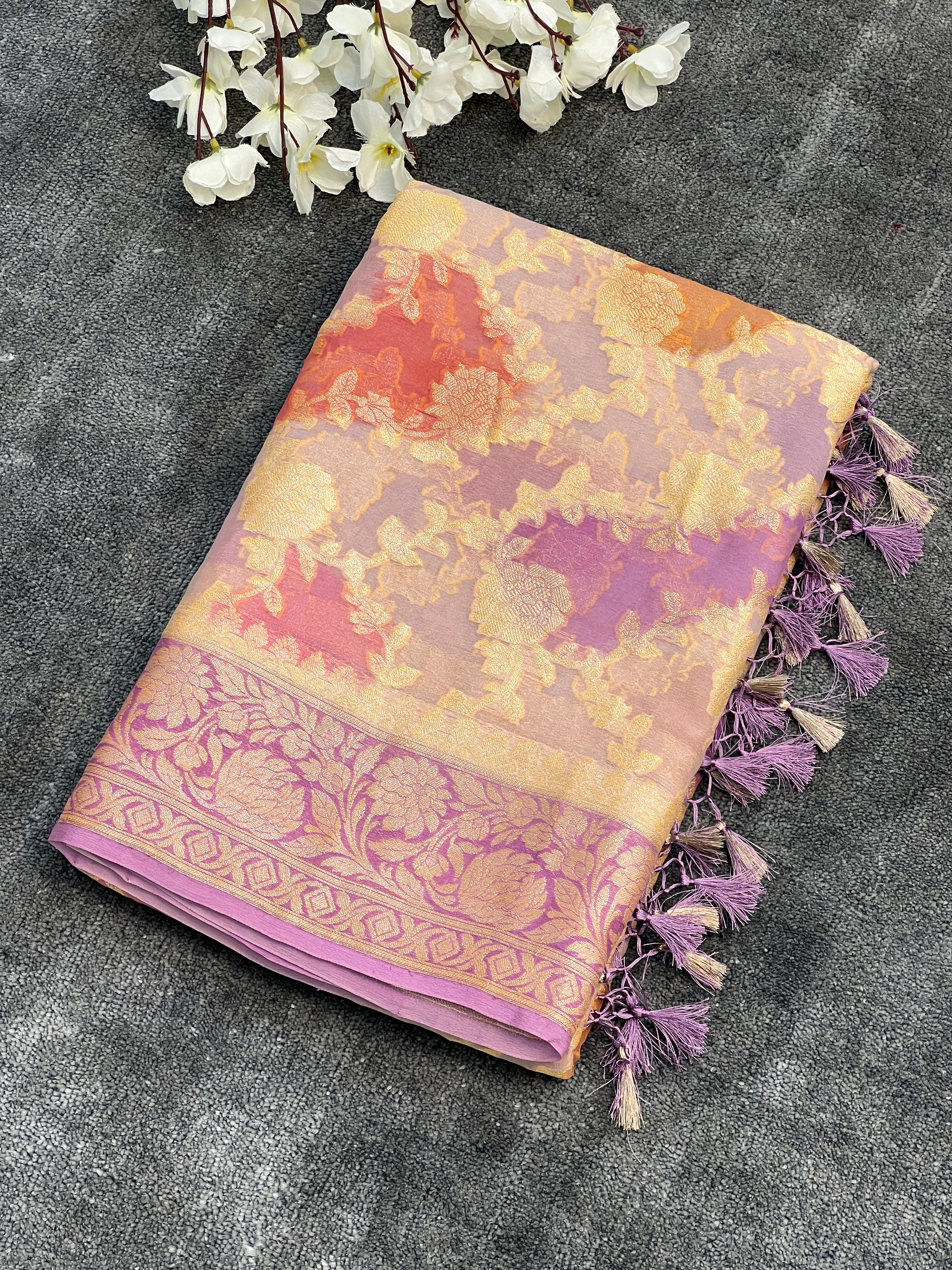 Pure Chiffon Georgette Silk Saree