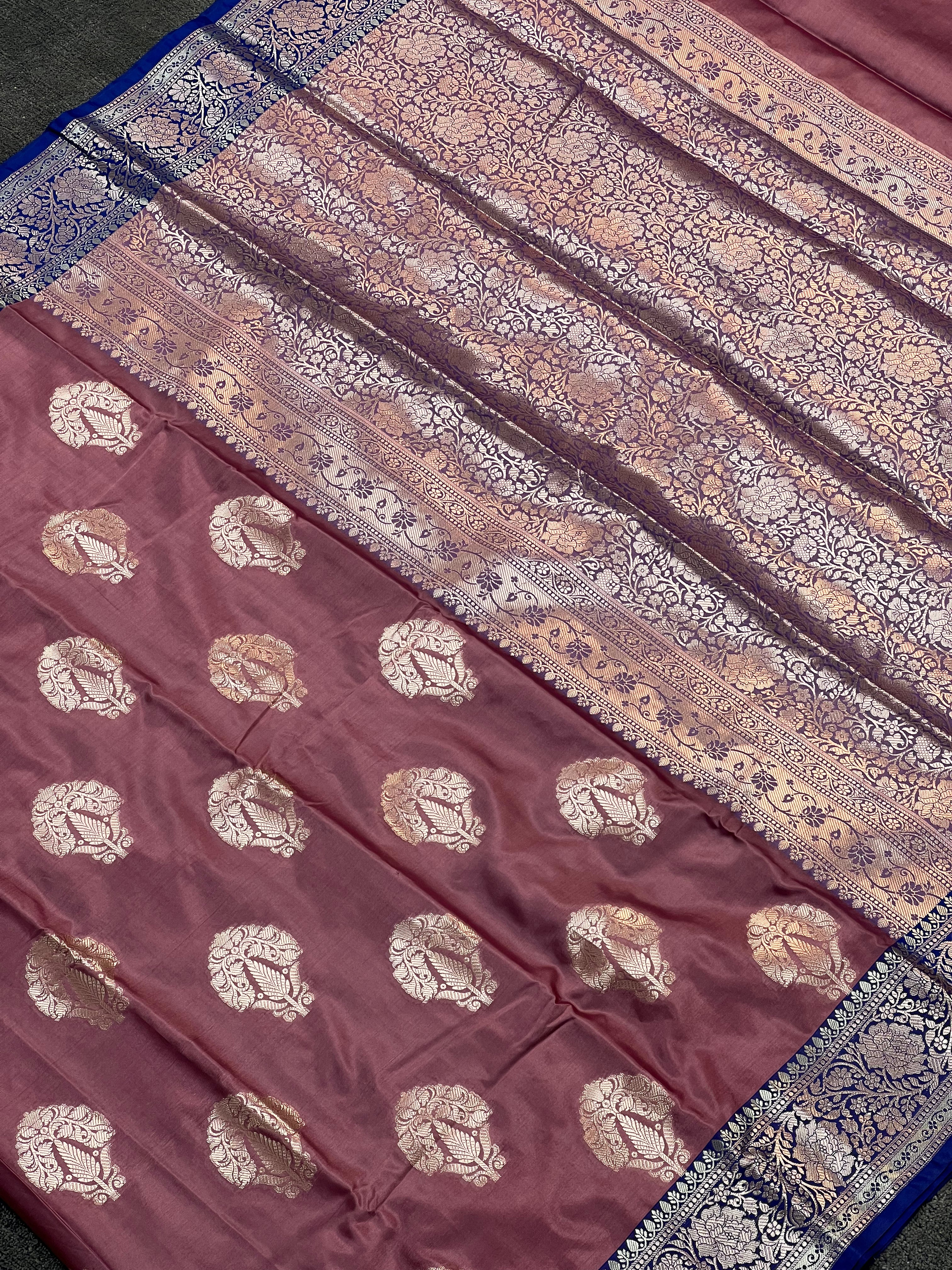 Banarasi Malai Silk Semi Pattu Satee