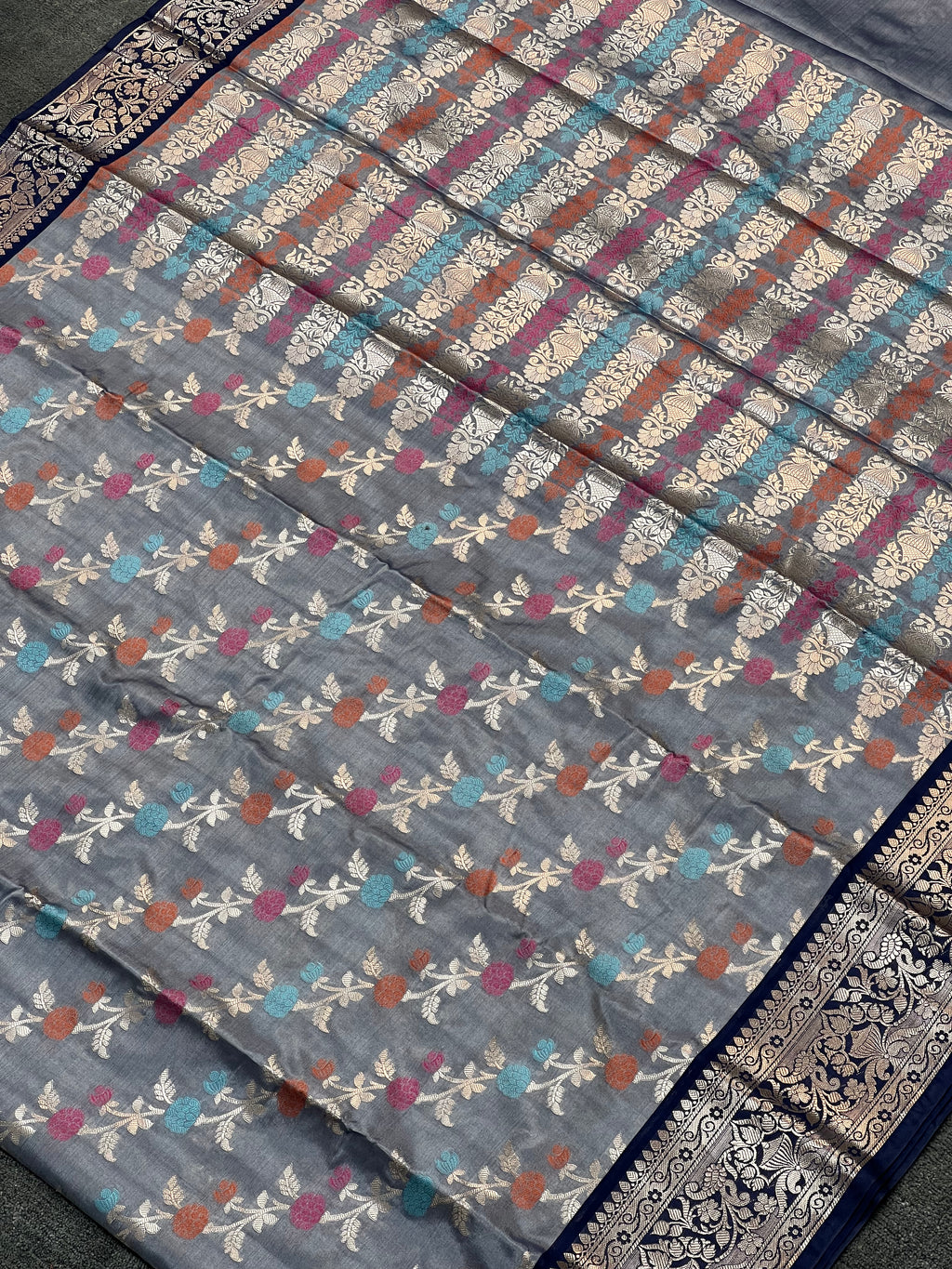 Banarasi Malai Silk Semi Pattu Saree