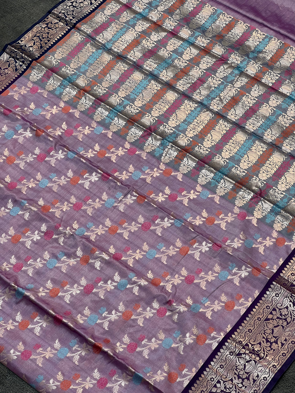 Banarasi Malai Silk Semi Pattu Saree