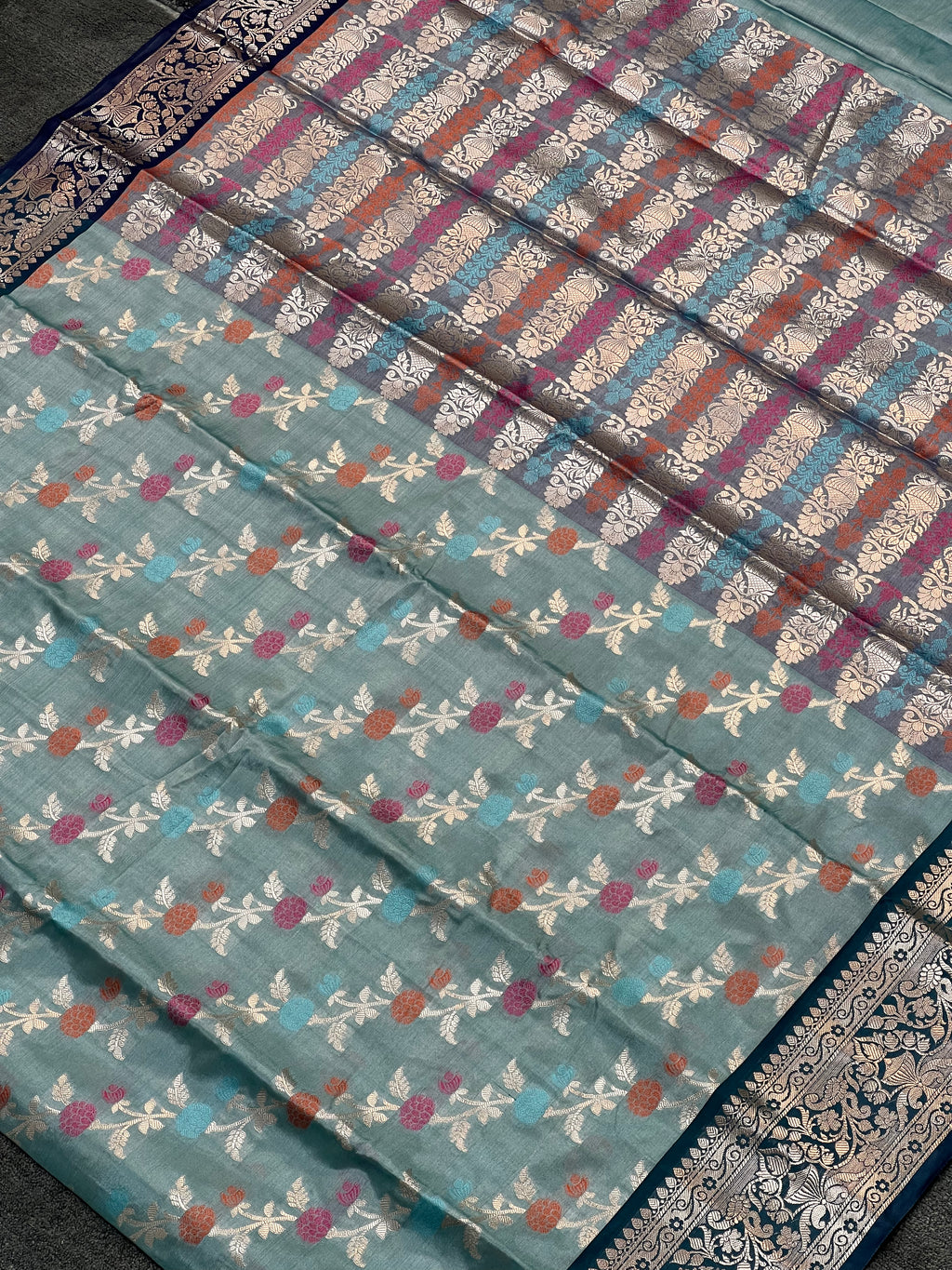 Banarasi Malai Silk Semi Pattu Saree