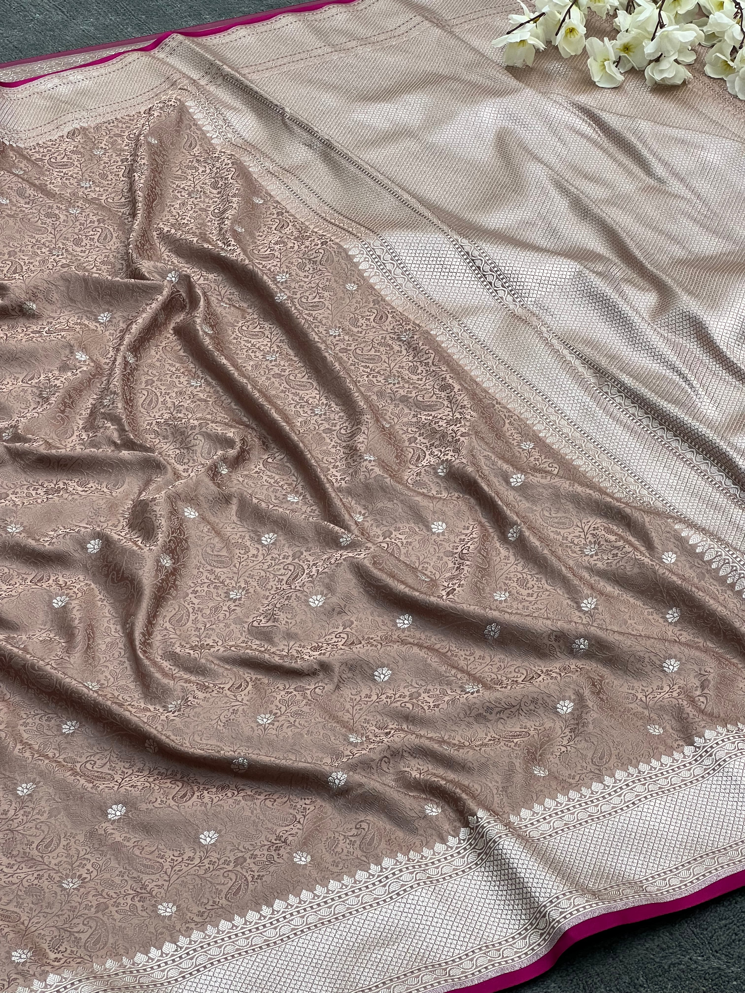 Authenthic Banarasi Mashru Katan Silk Saree