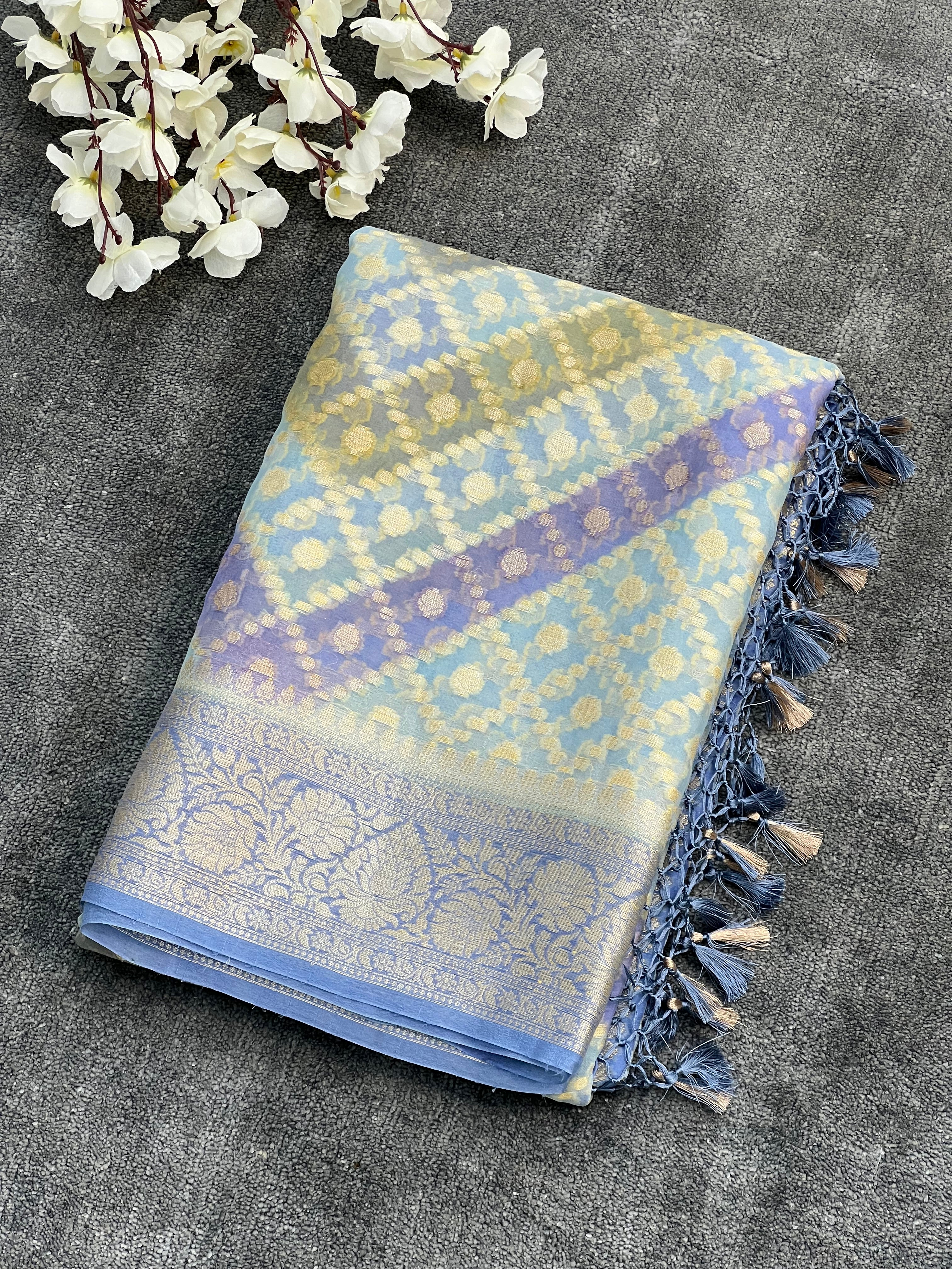 Pure Khaddi Chiffon Silk Saree