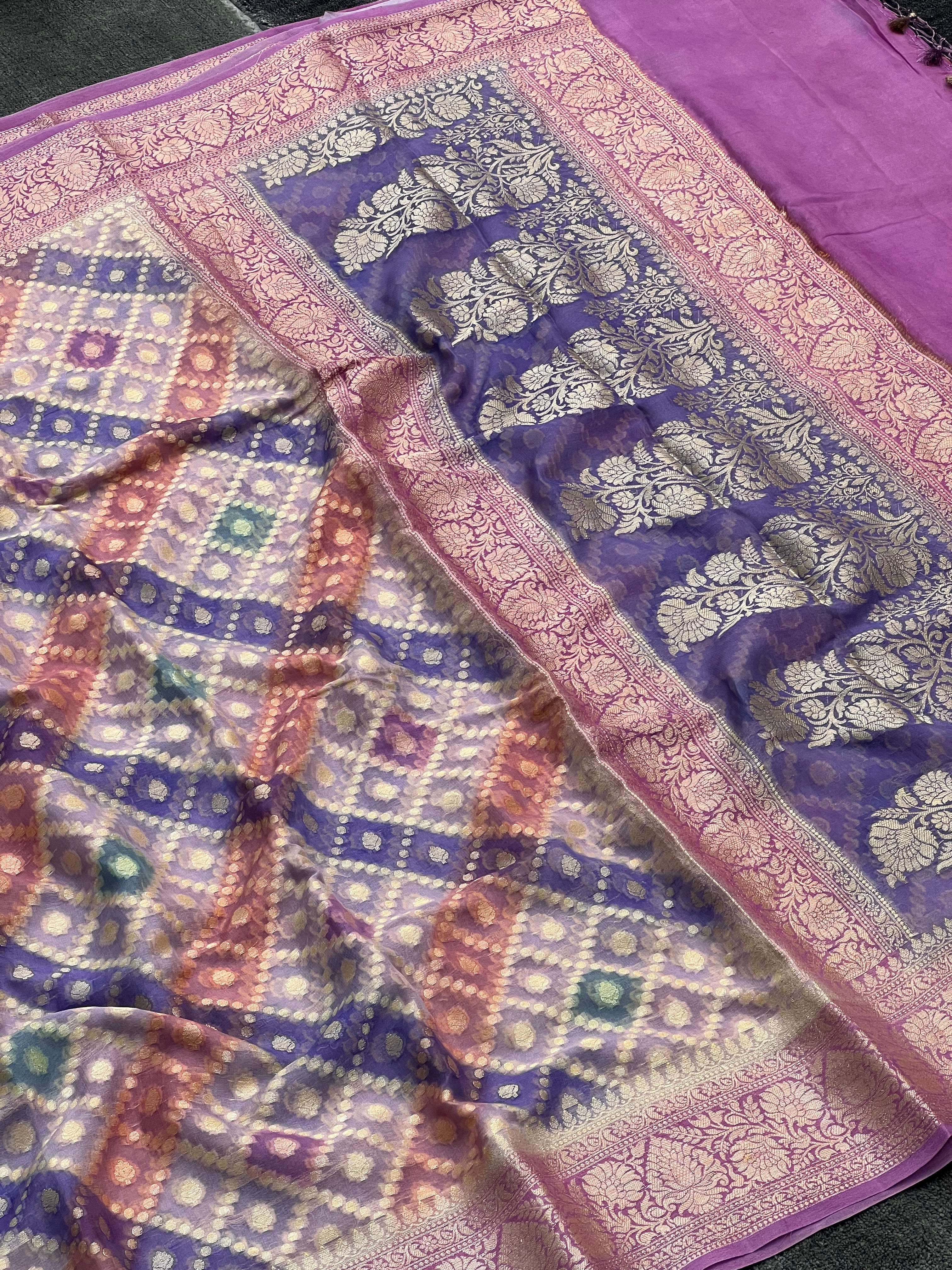 Pure Khaddi Chiffon Silk Saree