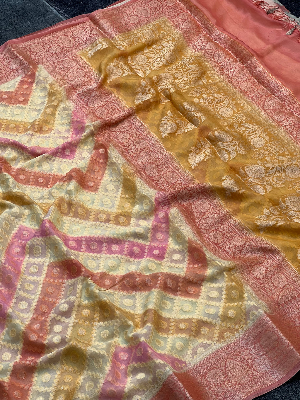 Pure Khaddi Chiffon Silk Saree