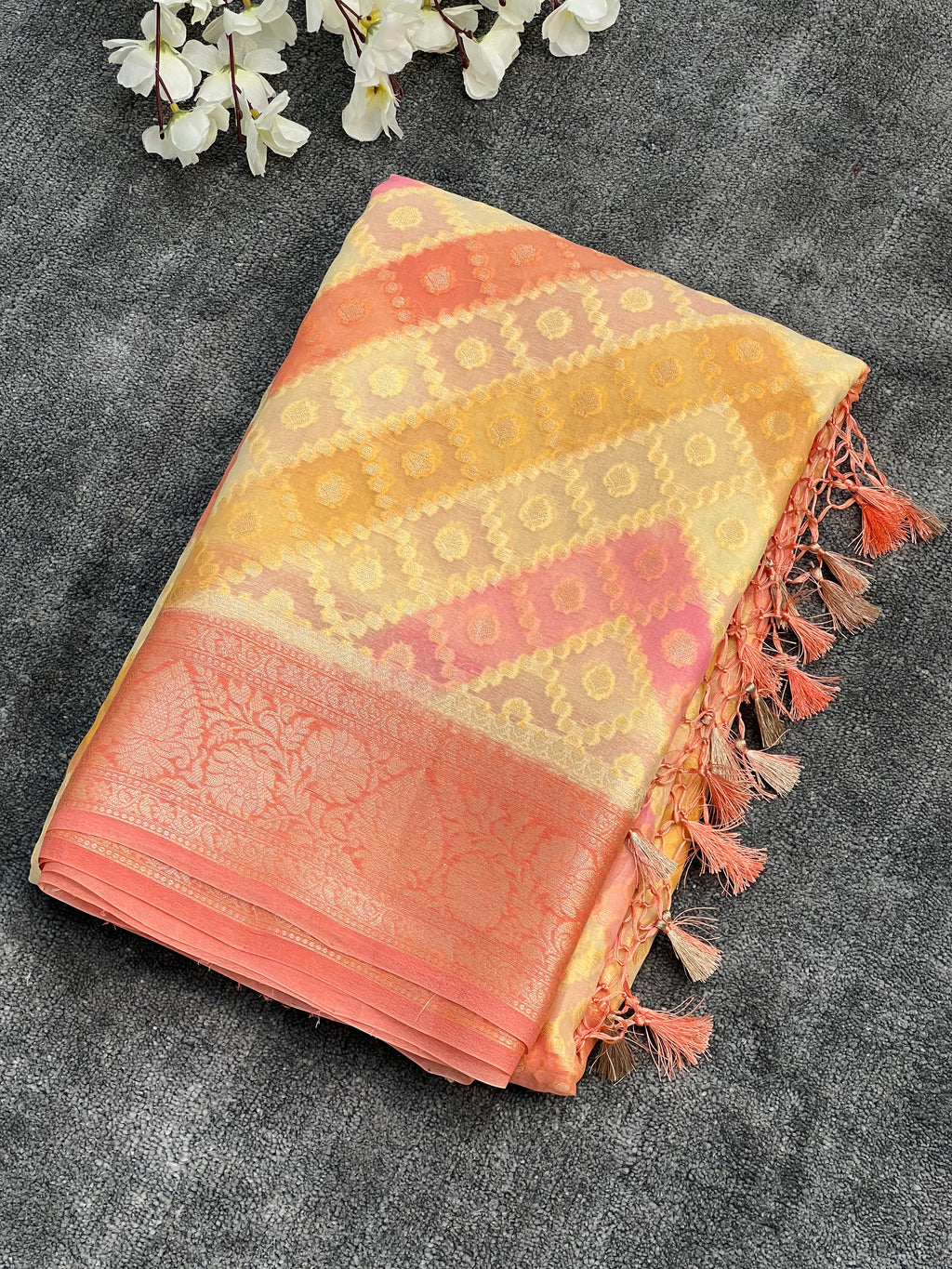 Pure Khaddi Chiffon Silk Saree