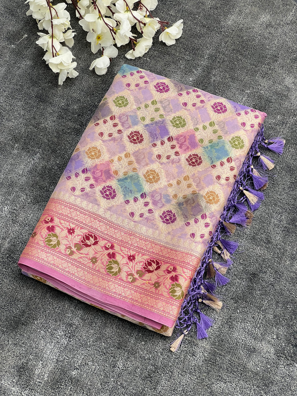 Pure Khaddi Chiffon Silk Saree